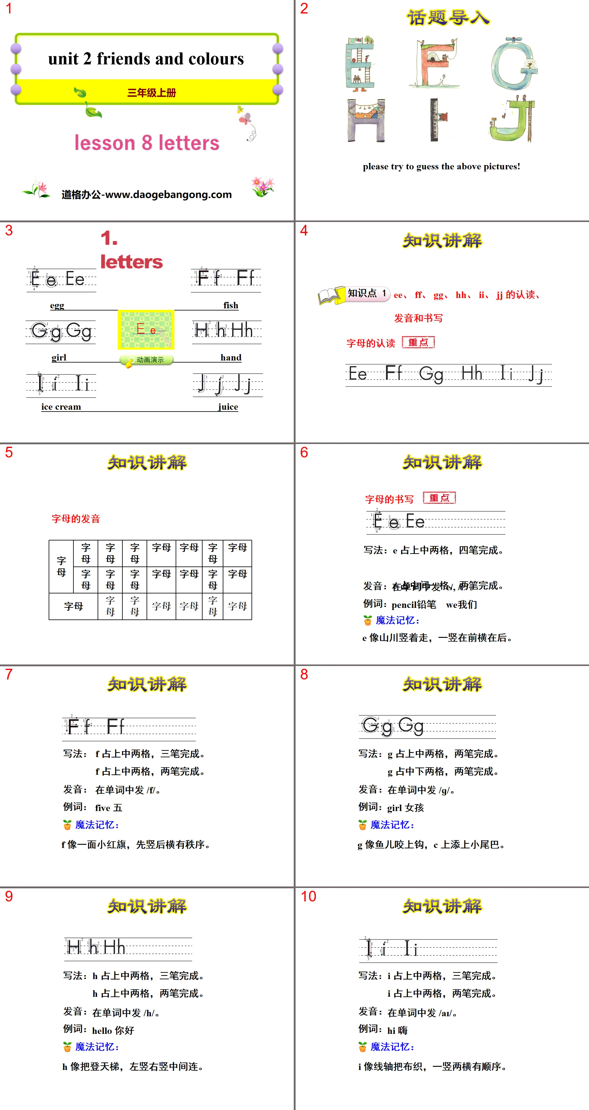 Présentation PowerPoint « Lettres » Amis et couleurs