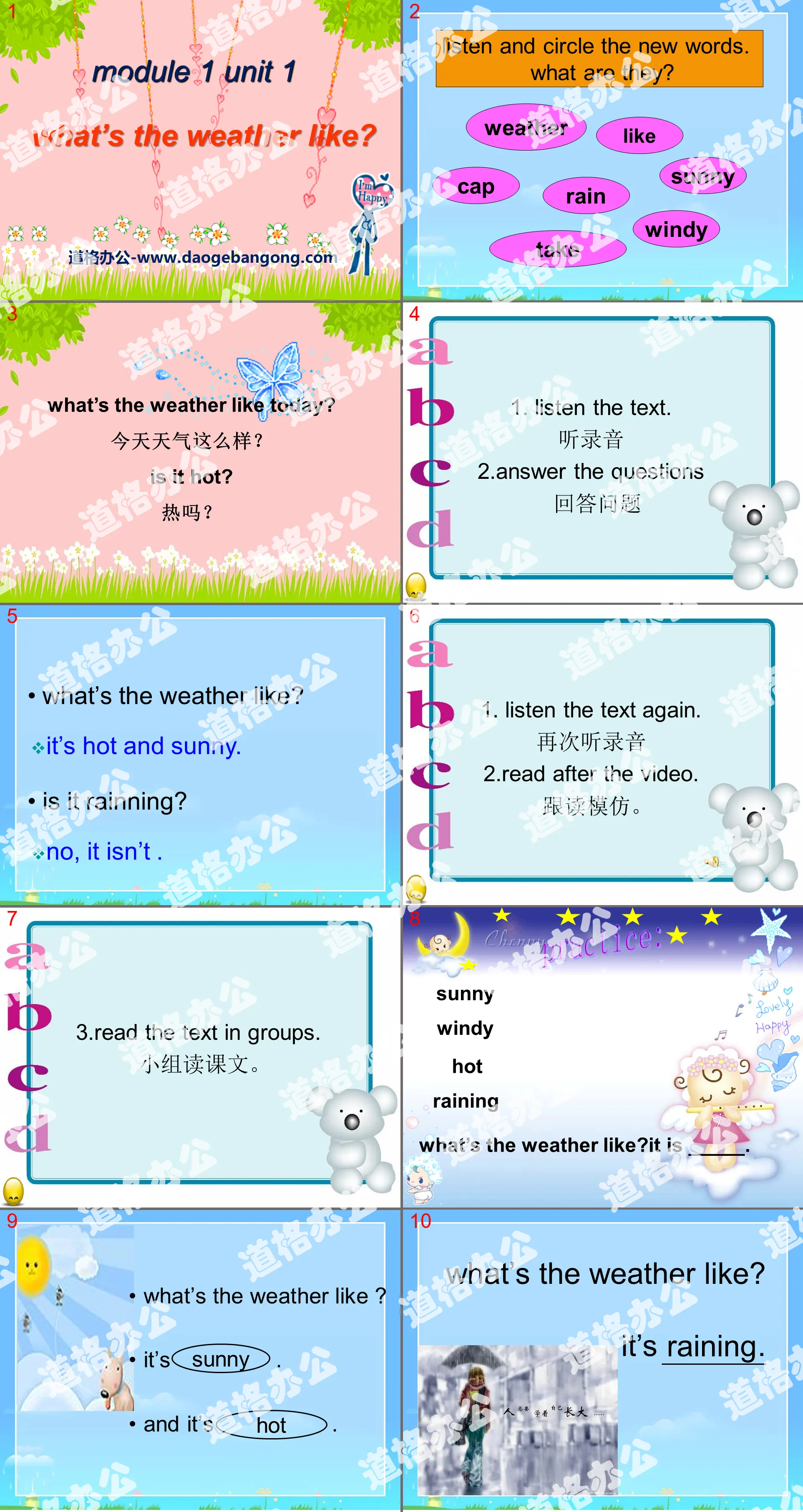 "What's the weather like?" PPT courseware 2