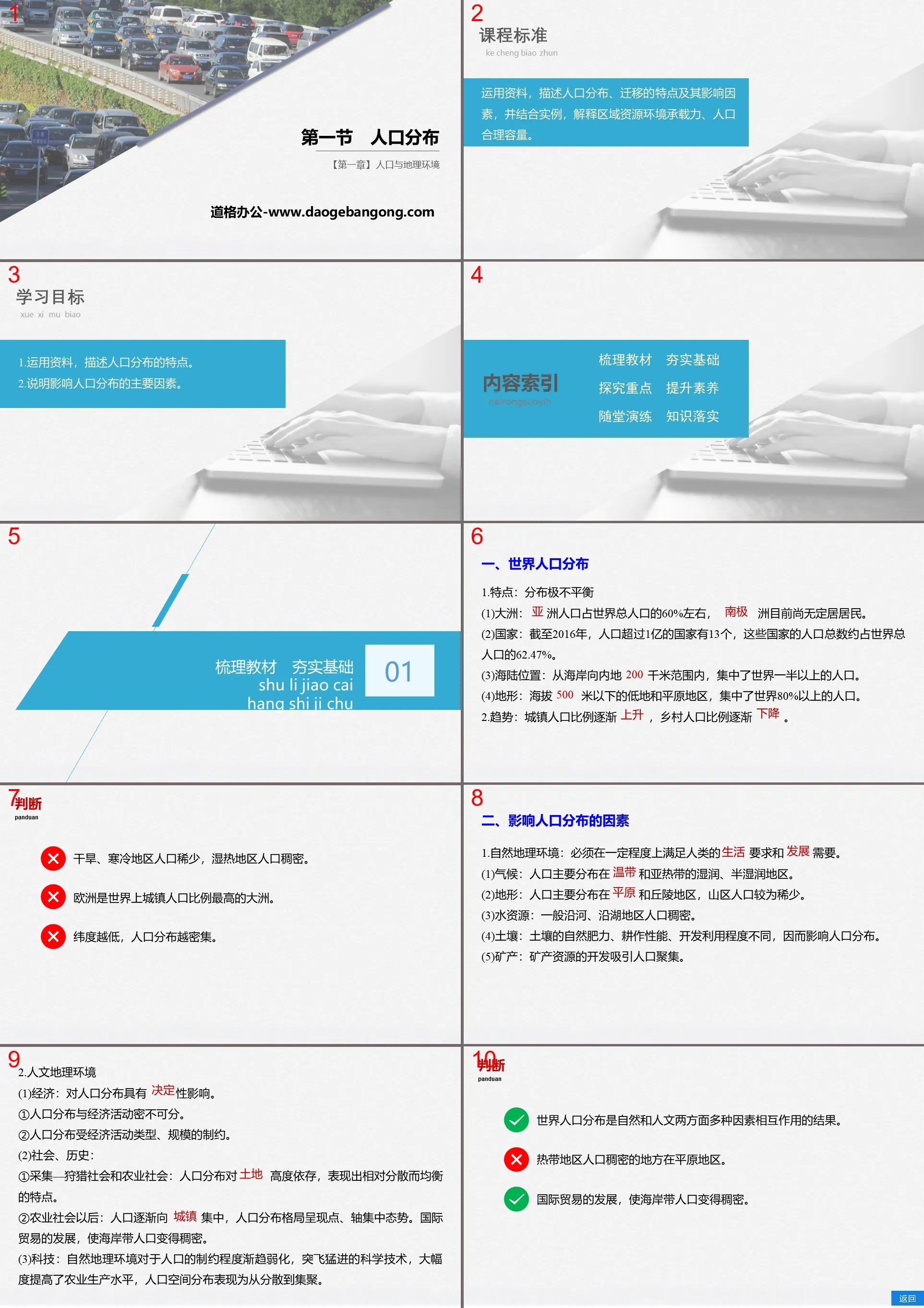 《人口分佈》人口與地理環境PPT