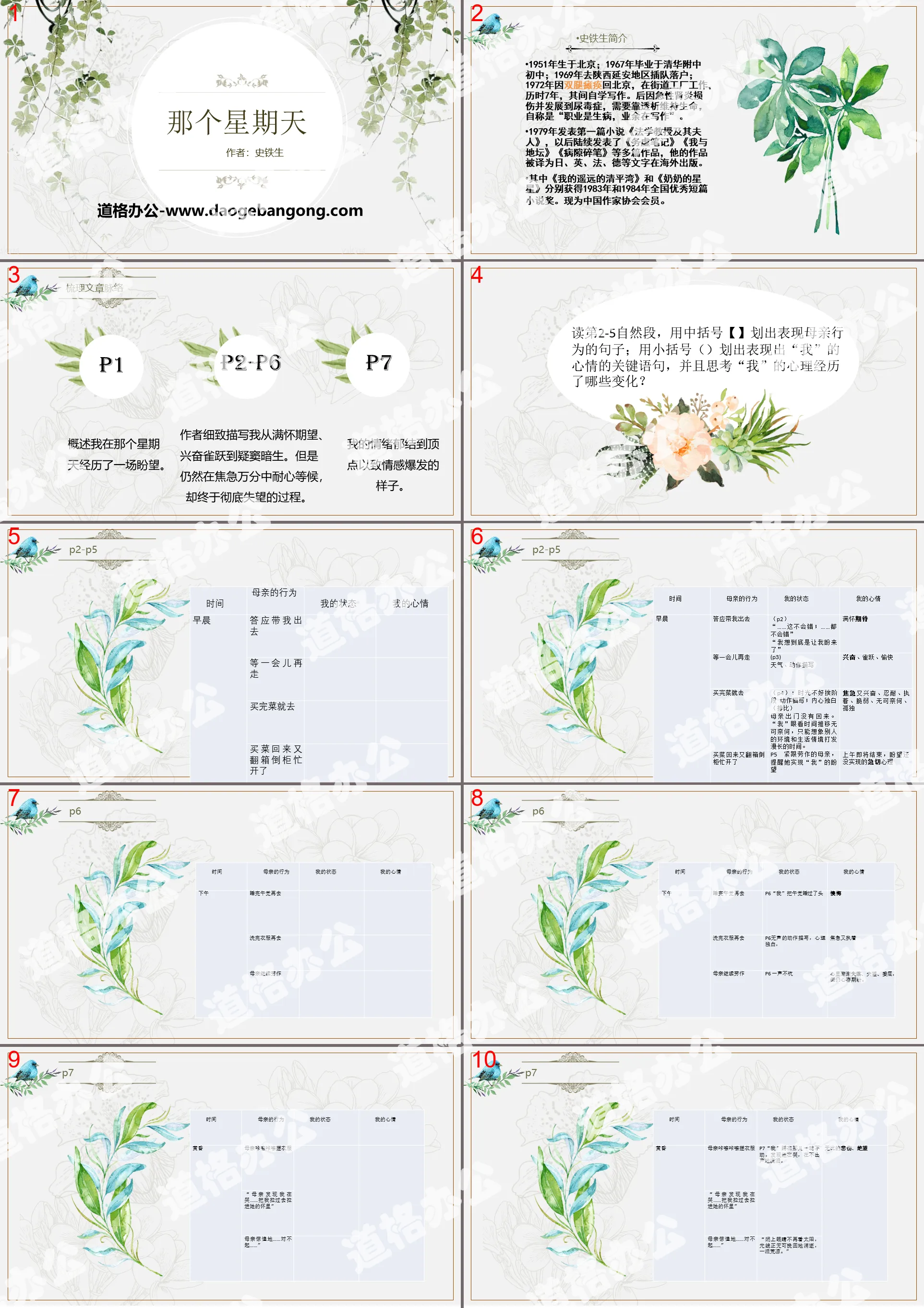 《那个星期天》PPT