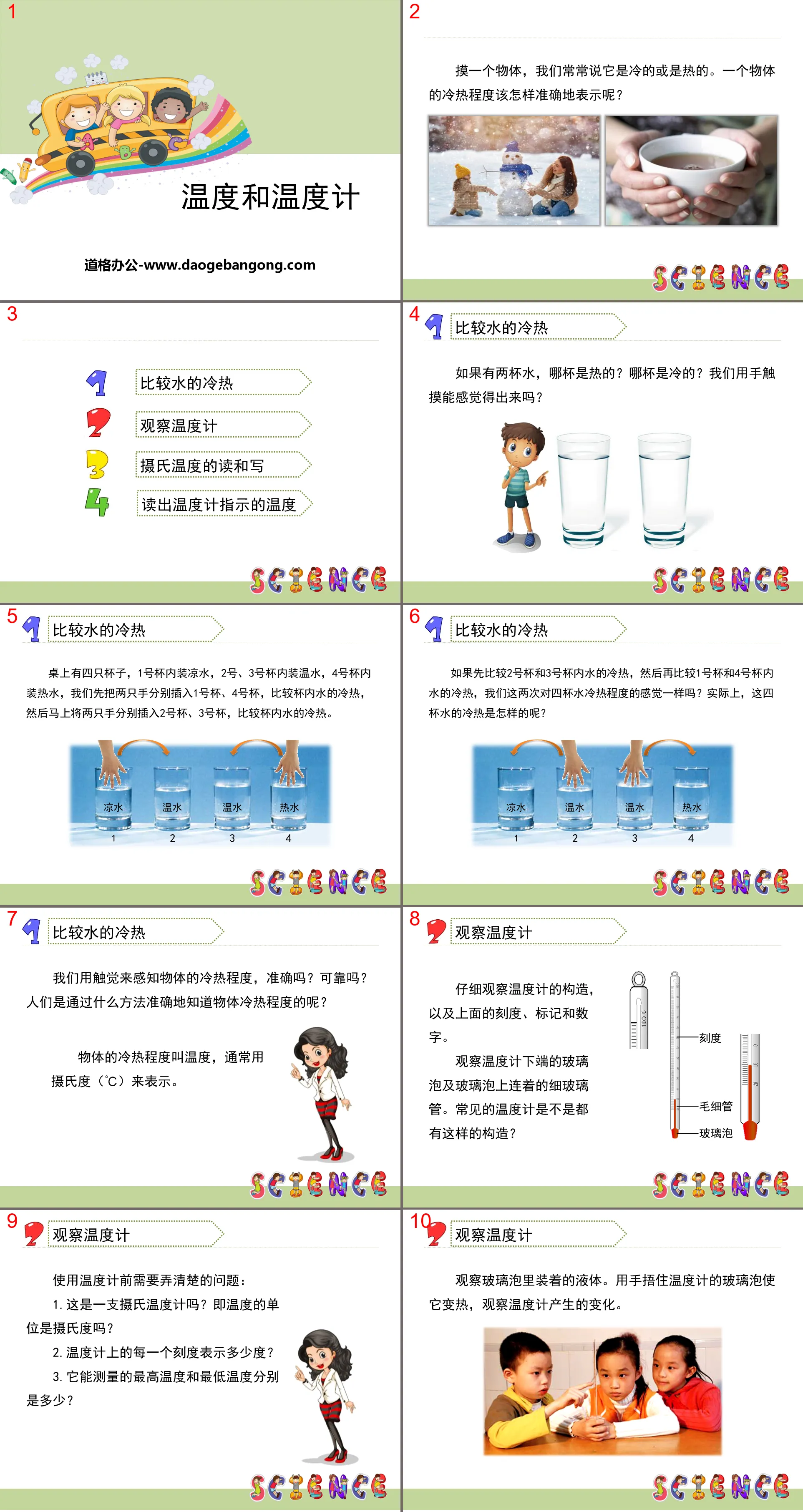 《溫度與溫度計》溫度與水的變化PPT