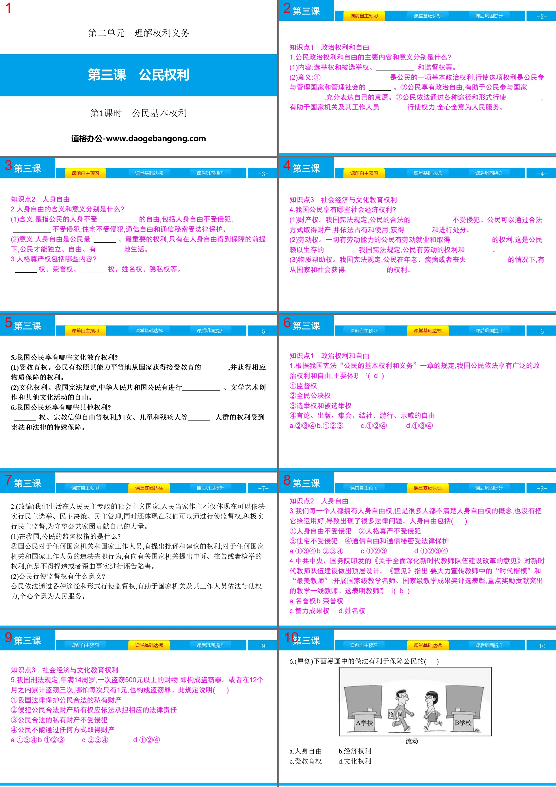 《公民權》瞭解權利義務PPT課件(第1課時公民基本權利)