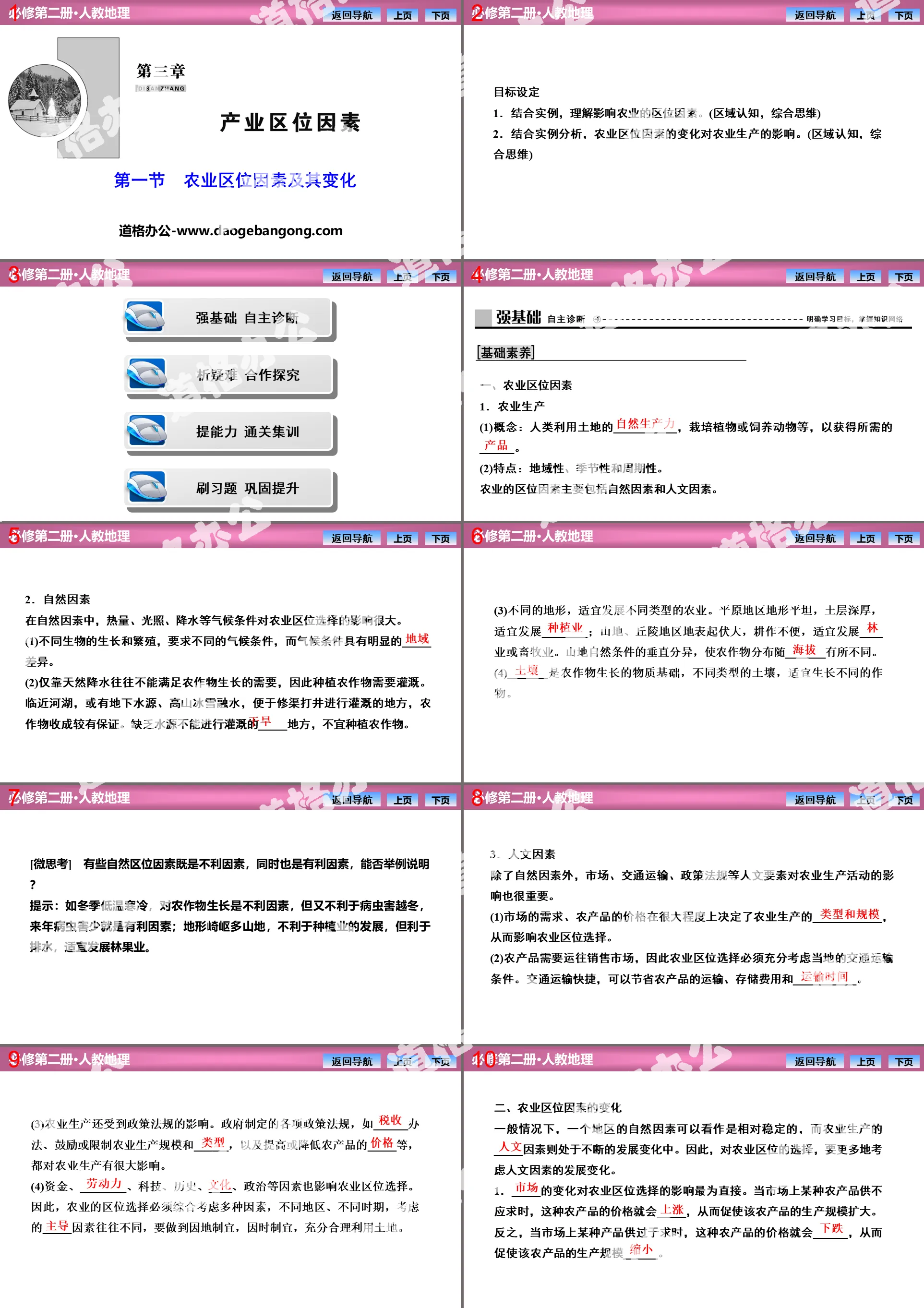 《農業區位因素及其變化》產業區位因素PPT課程