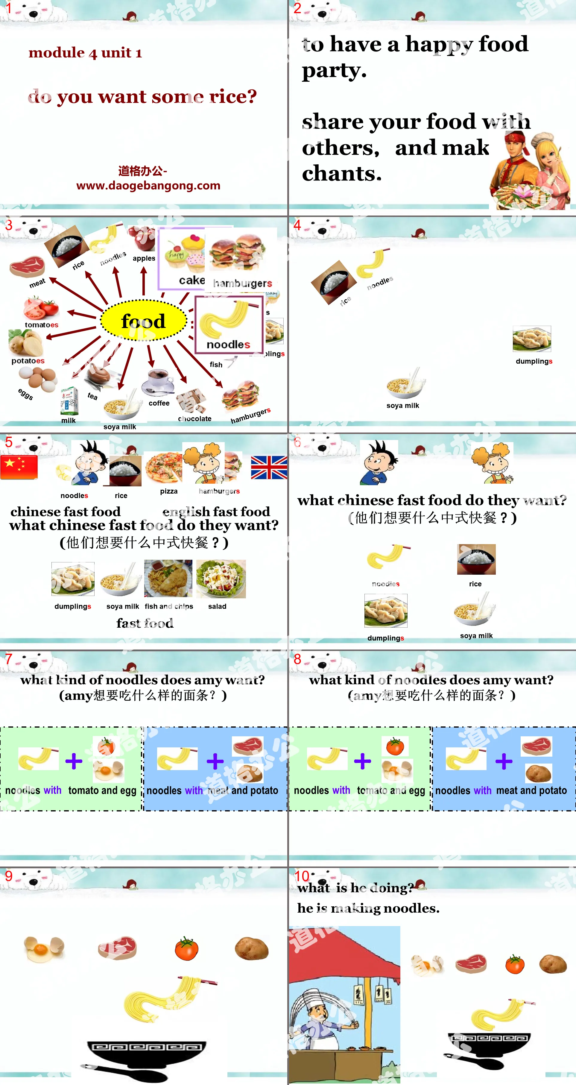 "Do you want some rice?" PPT courseware