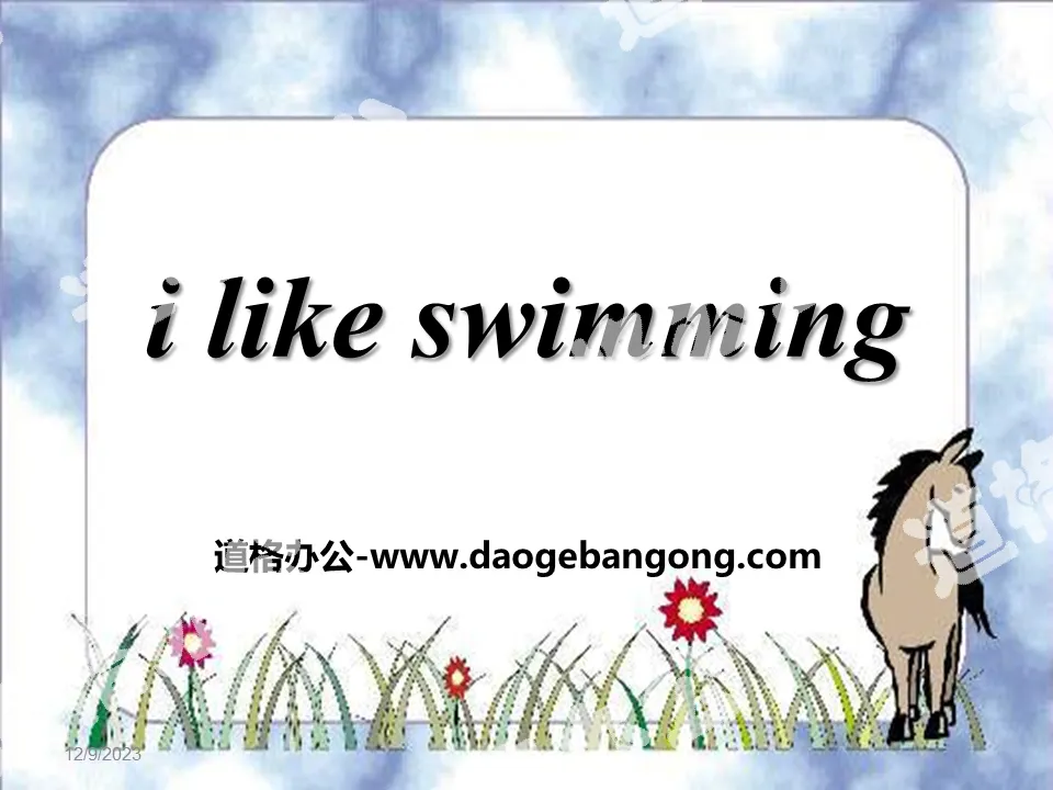 "I like swimming" PPT courseware