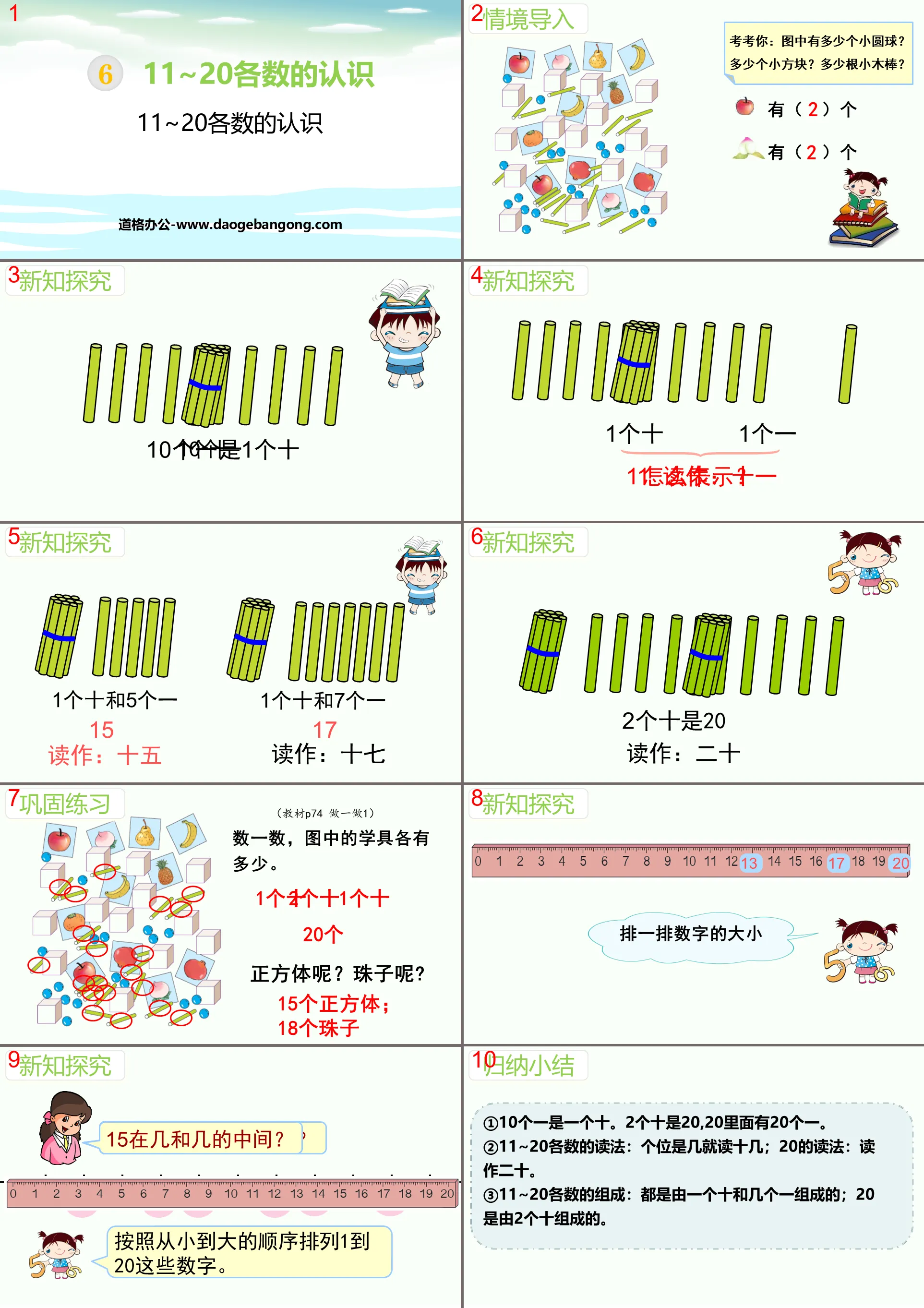 "Understanding of Each Number from 11-20" PPT on Understanding Each Number from 11-20