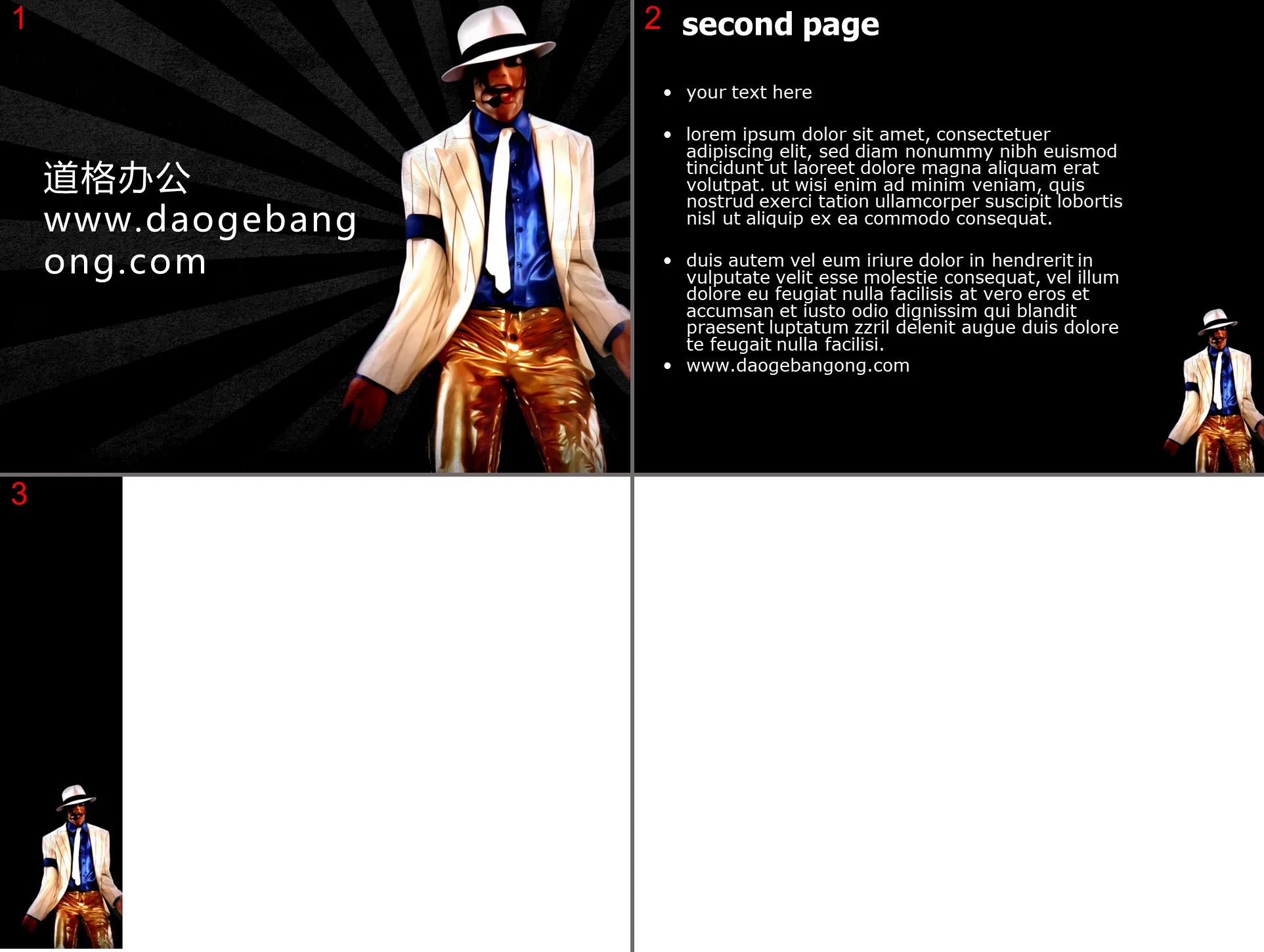 Black background Michael Jackson PPT template download