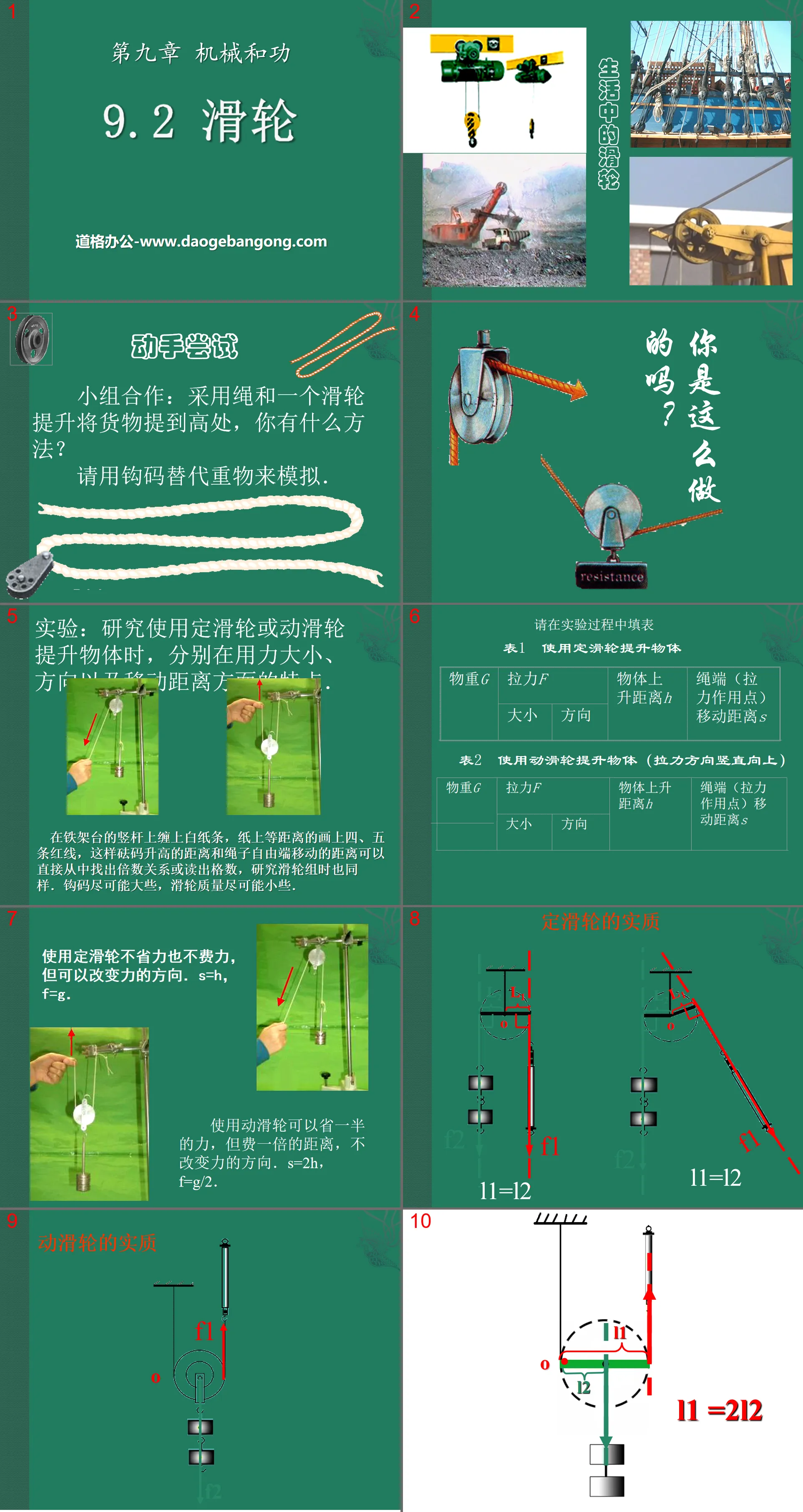 "Pulley" Mechanical and Work PPT Courseware 3