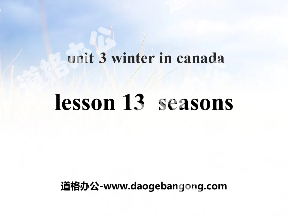"Seasons" Winter in Canada PPT courseware