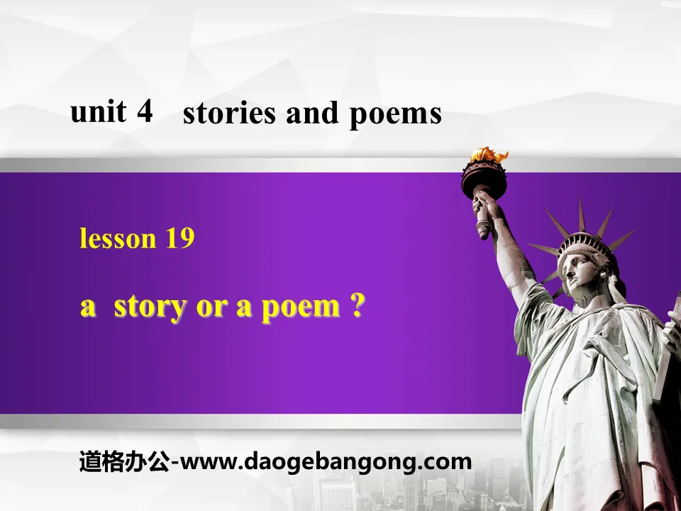 《A Story or a Poem?》Stories and Poems PPT教學課件