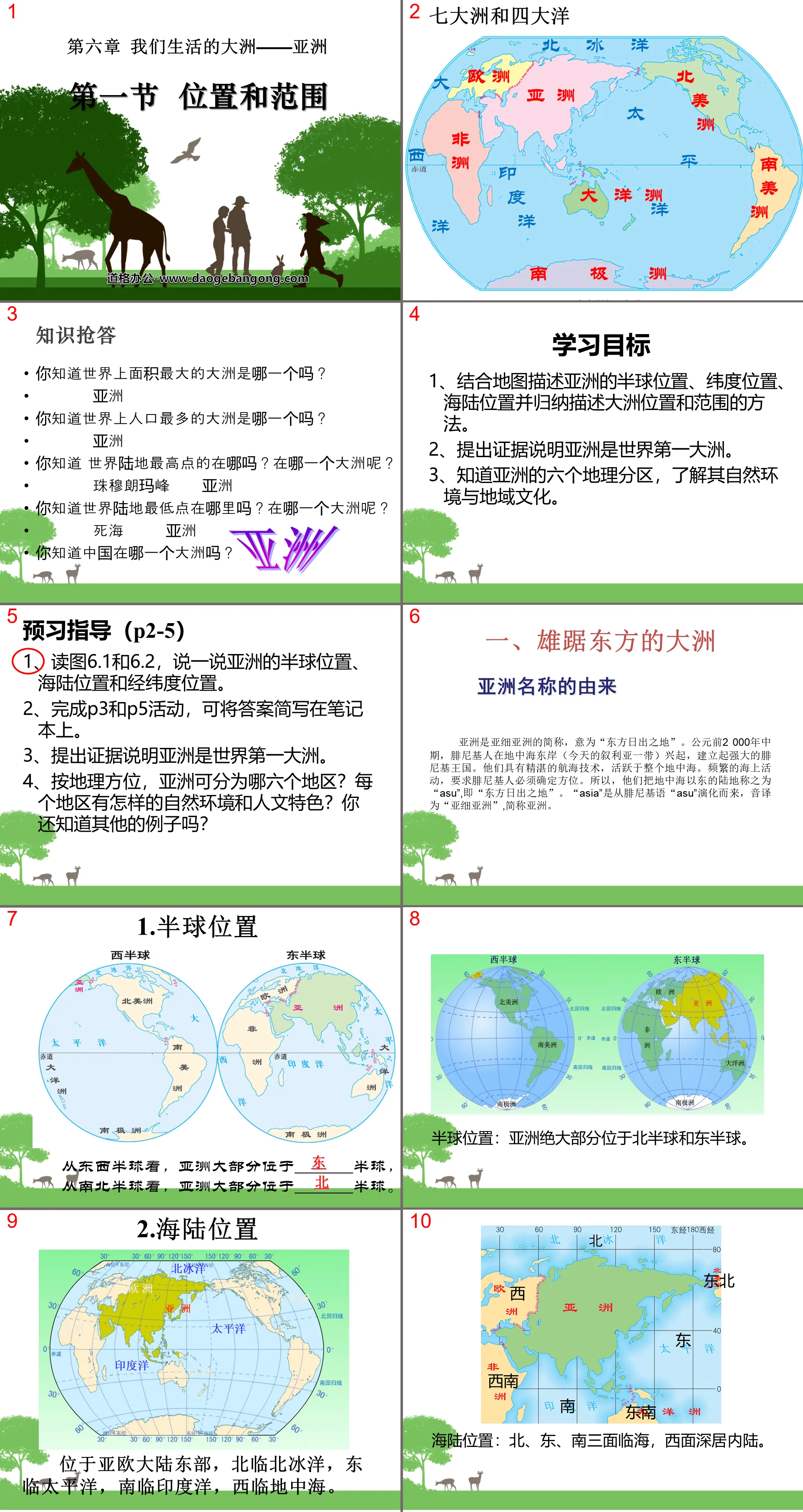 《位置與範圍》我們生活的大洲─亞洲PPT課件2