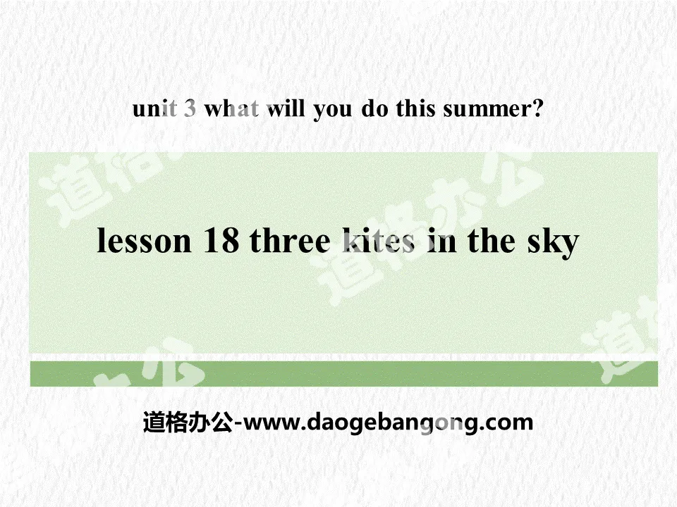 《Three Kites in the Sky》What Will You Do This Summer? PPT
