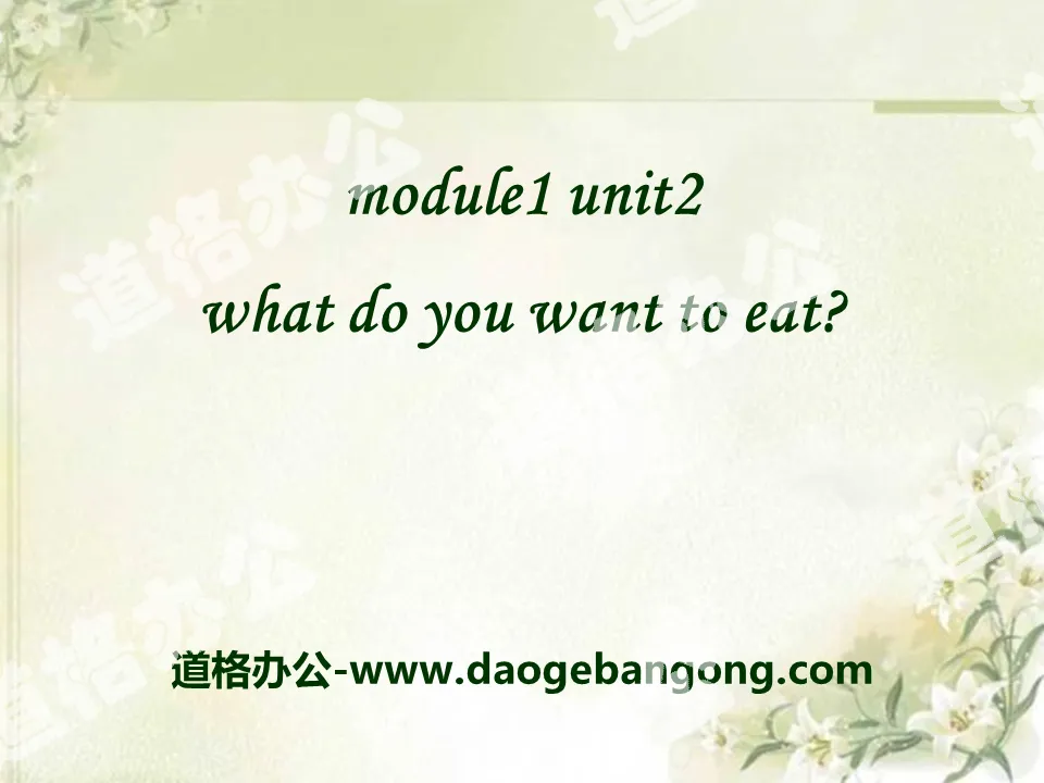 "What do you want to eat?" PPT courseware