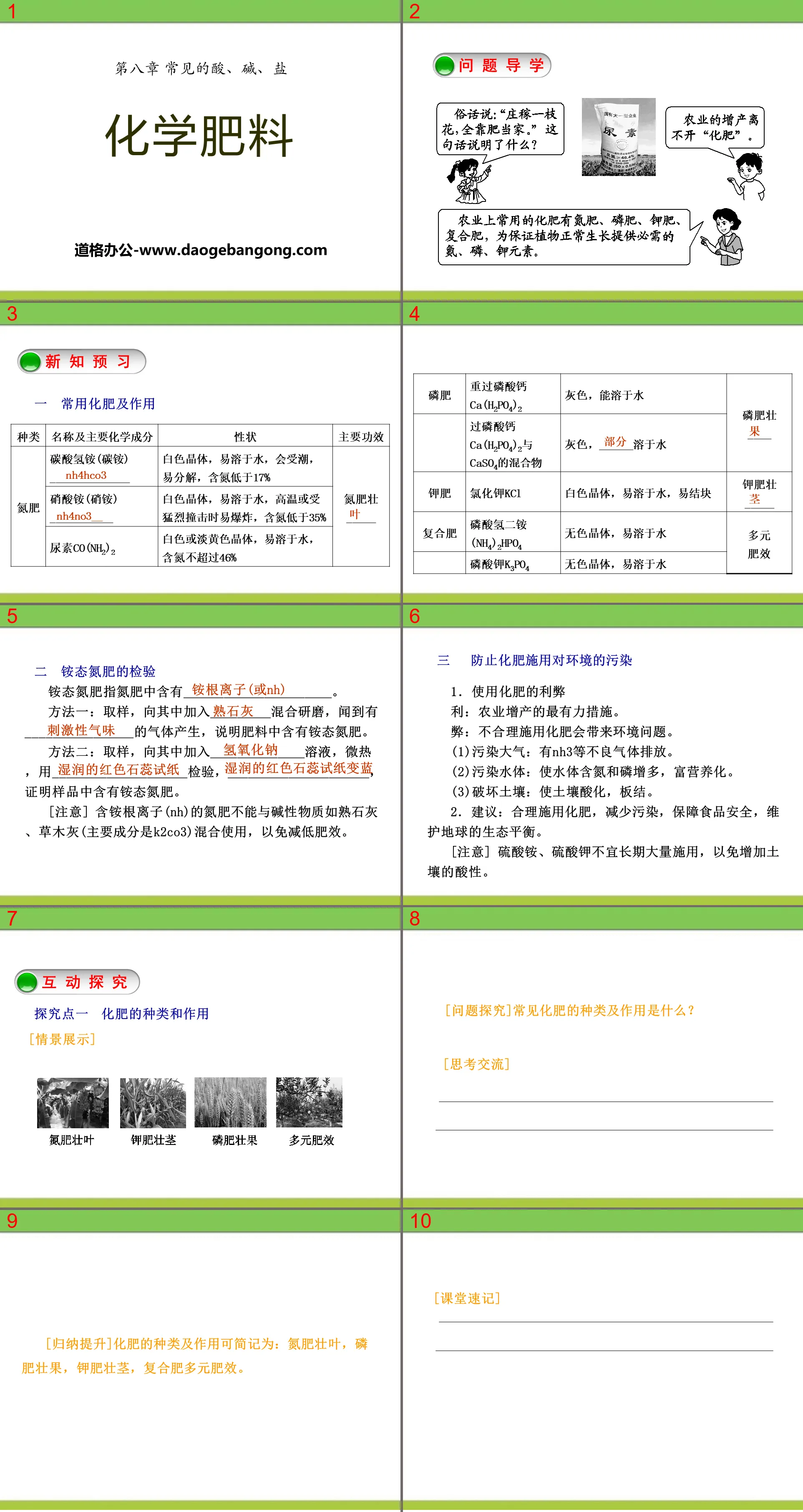 《化學肥料》常見的酸、鹼、鹽PPT課件