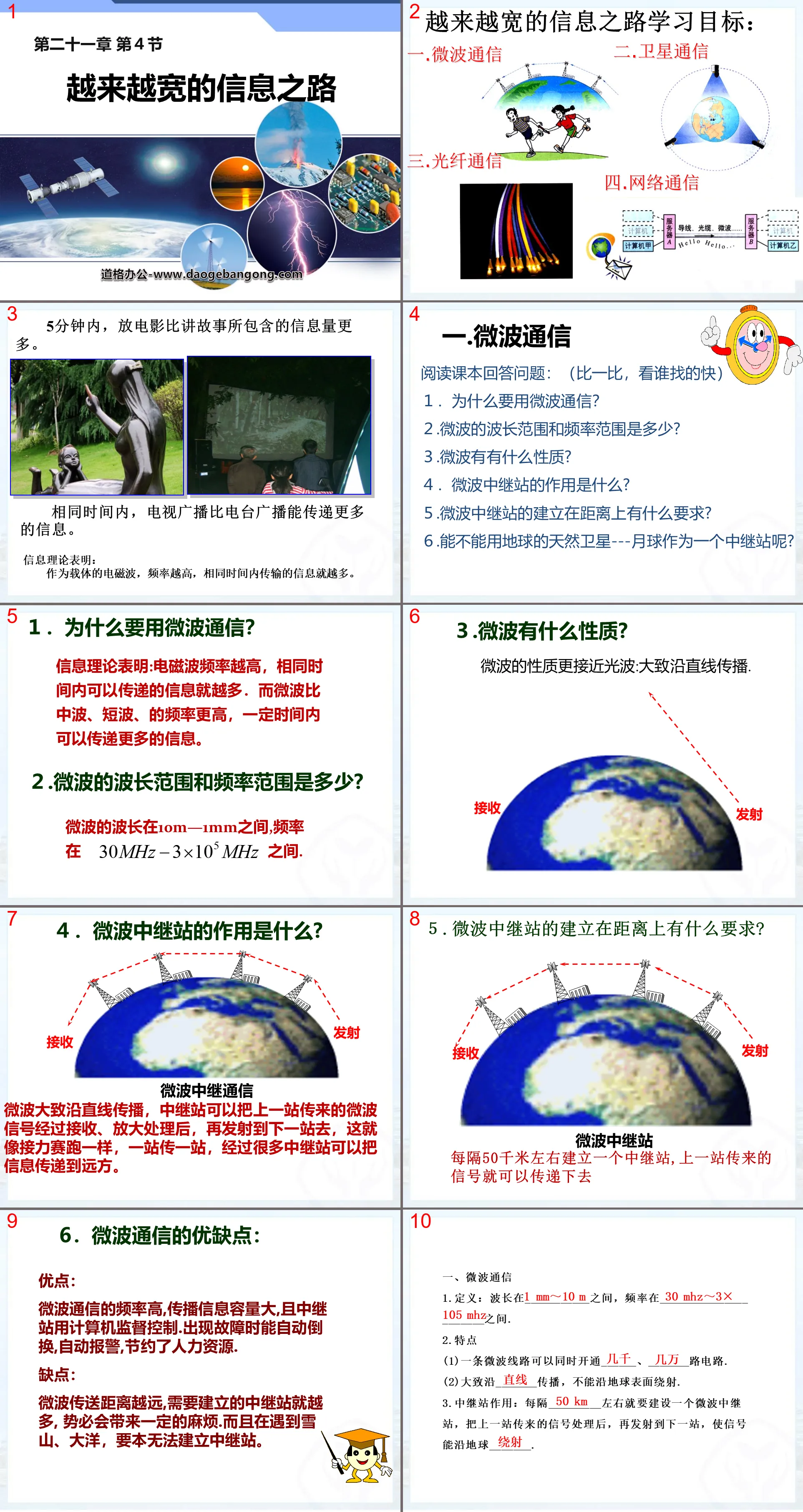 "The Broader and Wider Information Road" Information Transmission PPT Courseware