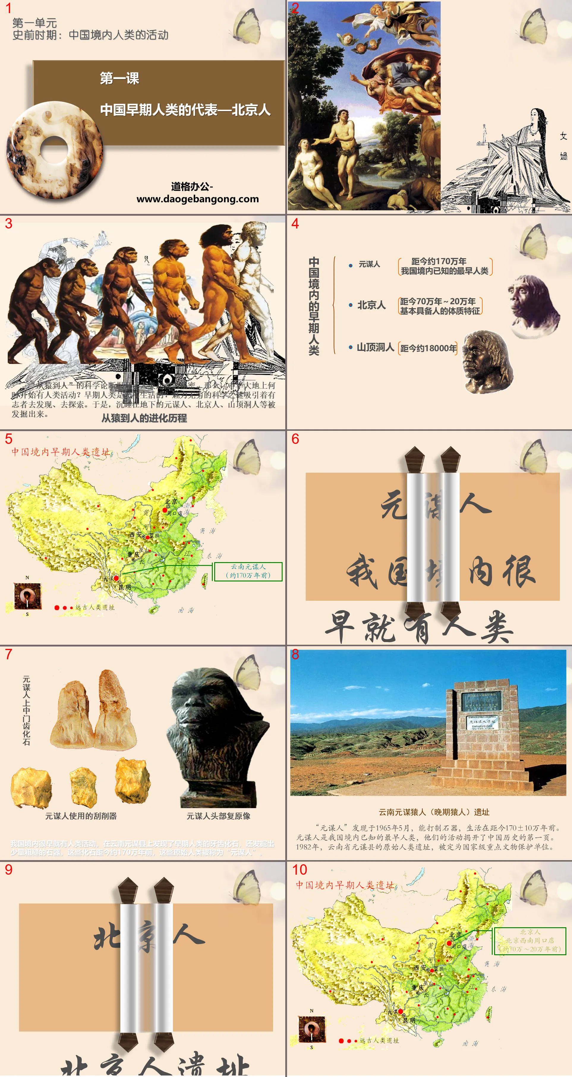 "Representatives of Early Humans in China—Peking Man" PPT courseware