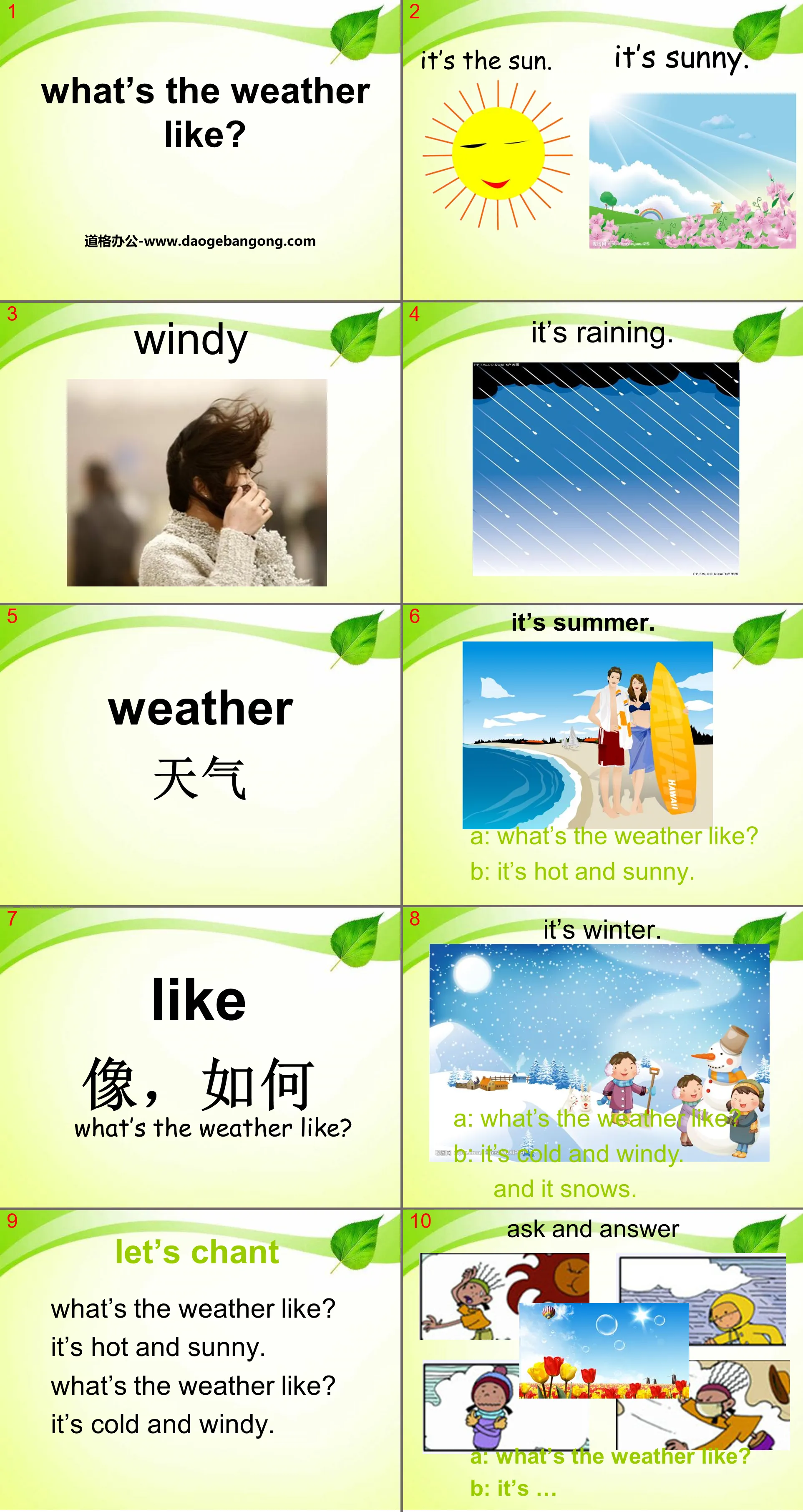 《What's the weather like?》PPT课件5