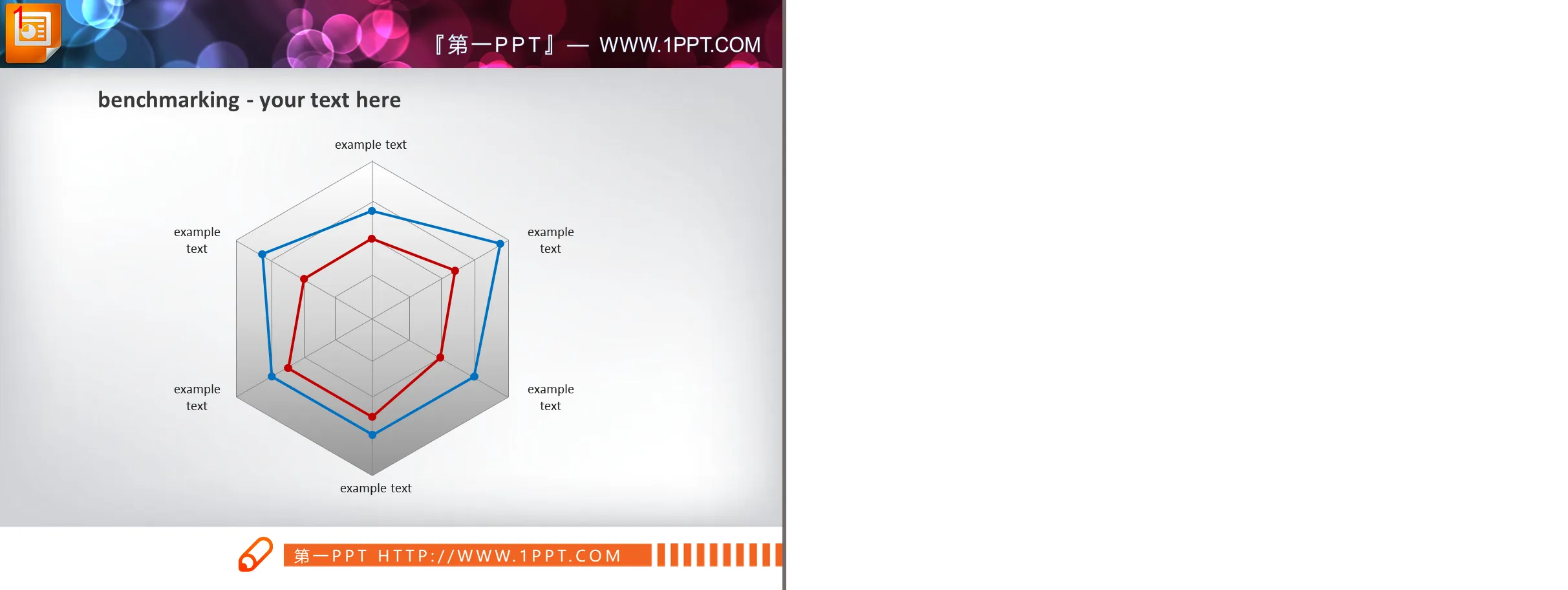 Diagramme radar hexagonal PPT