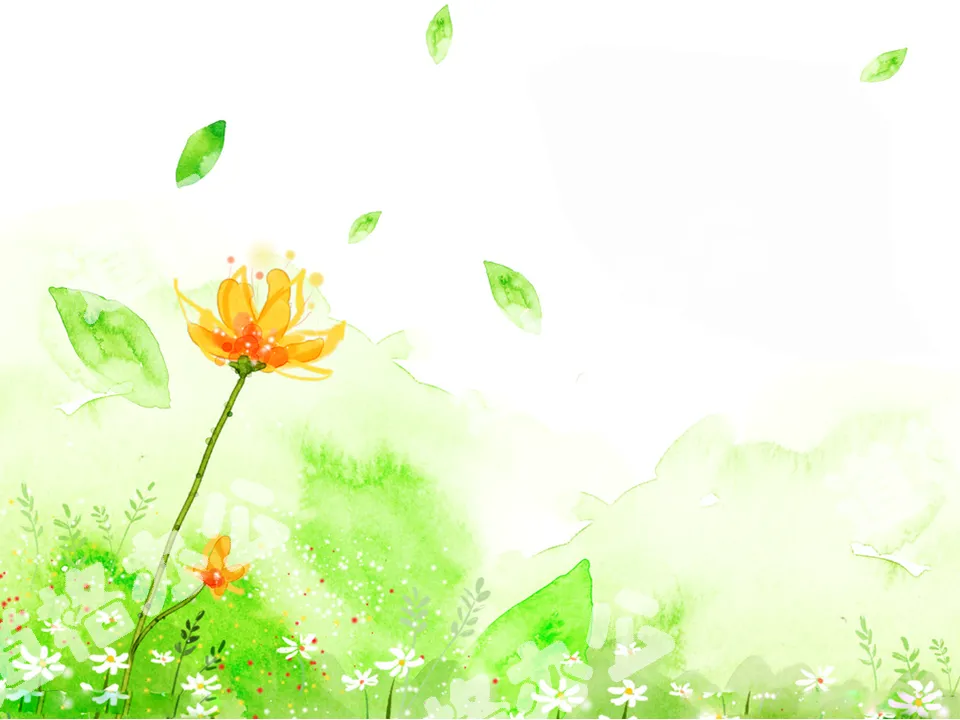 Painted series cartoon flowers PPT background picture