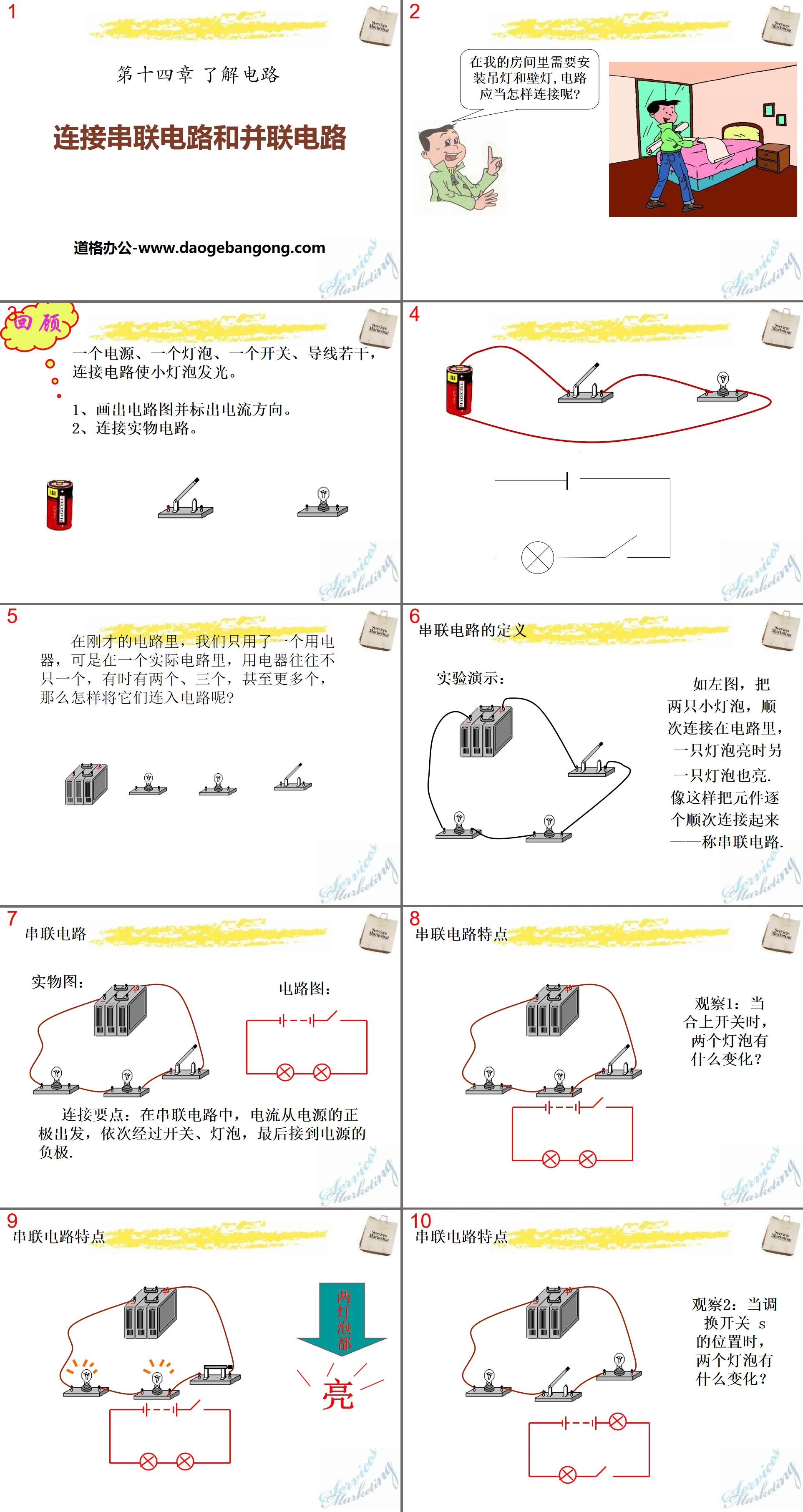 《連接串聯電路與並聯電路》了解電路PPT課件3