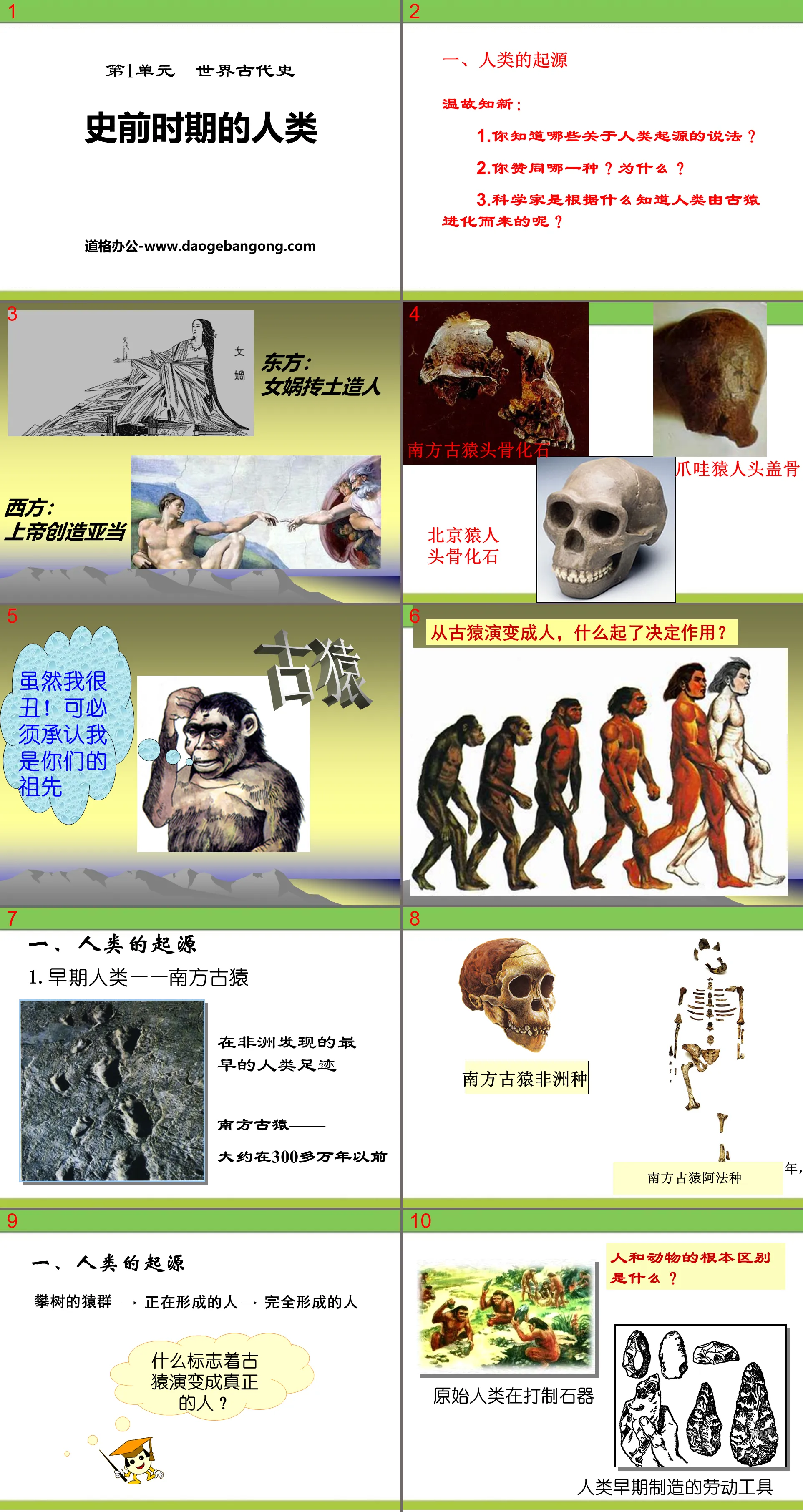 "Humans in Prehistoric Period" World Ancient History PPT Courseware 2