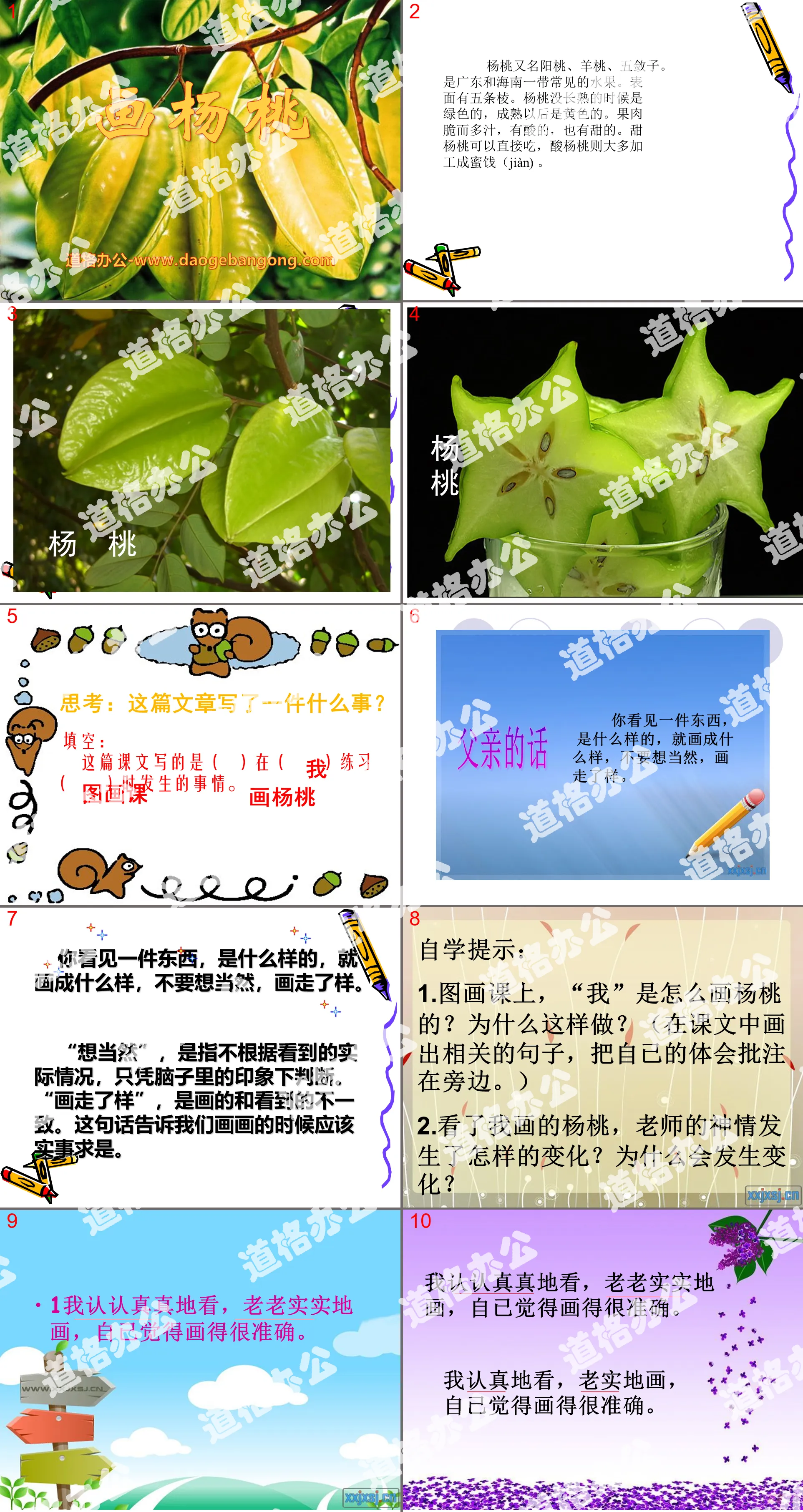 "Drawing Star Fruit" PPT Courseware 10