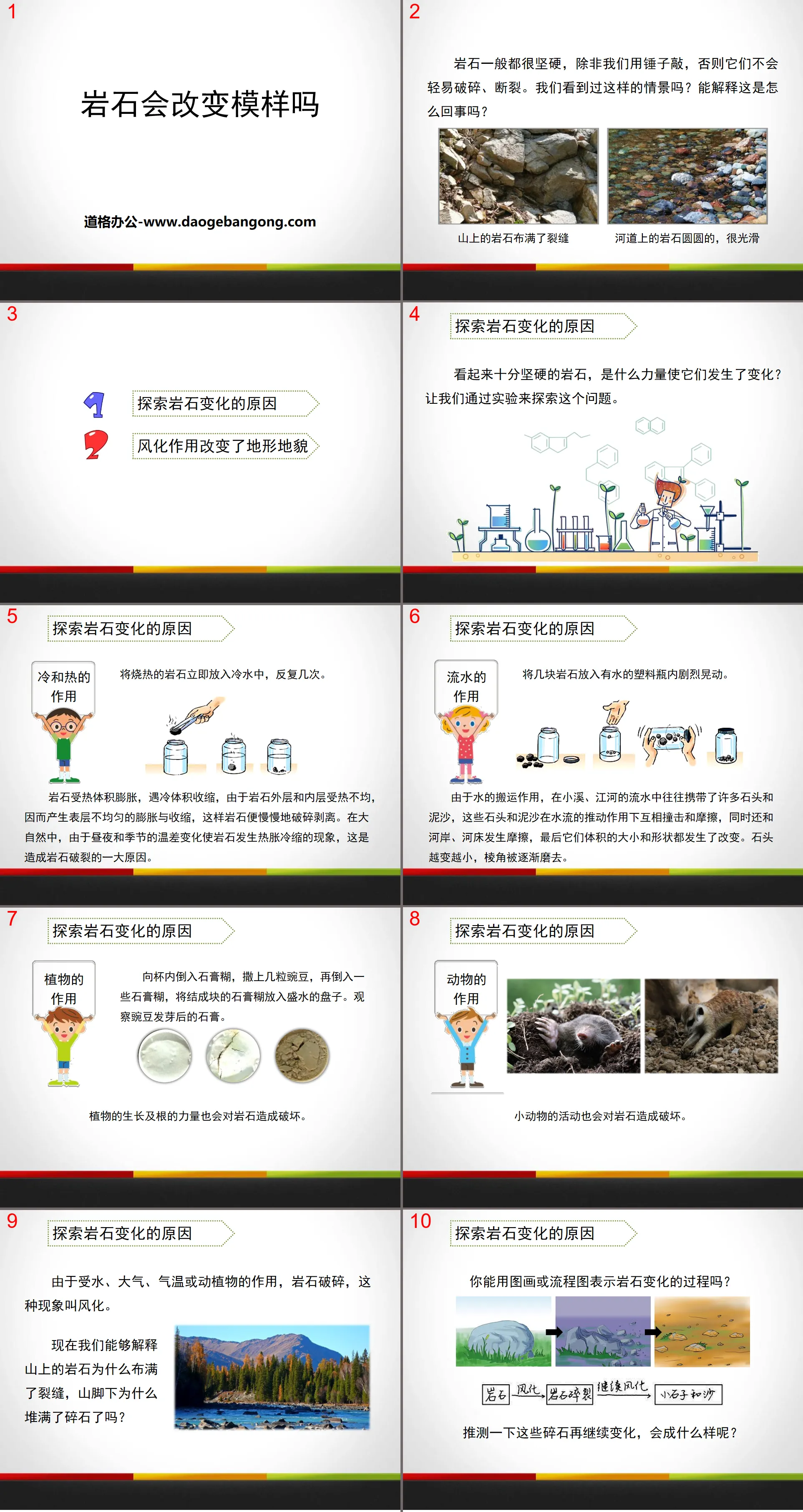 "Will rocks change their appearance?" Earth's surface and its changes PPT