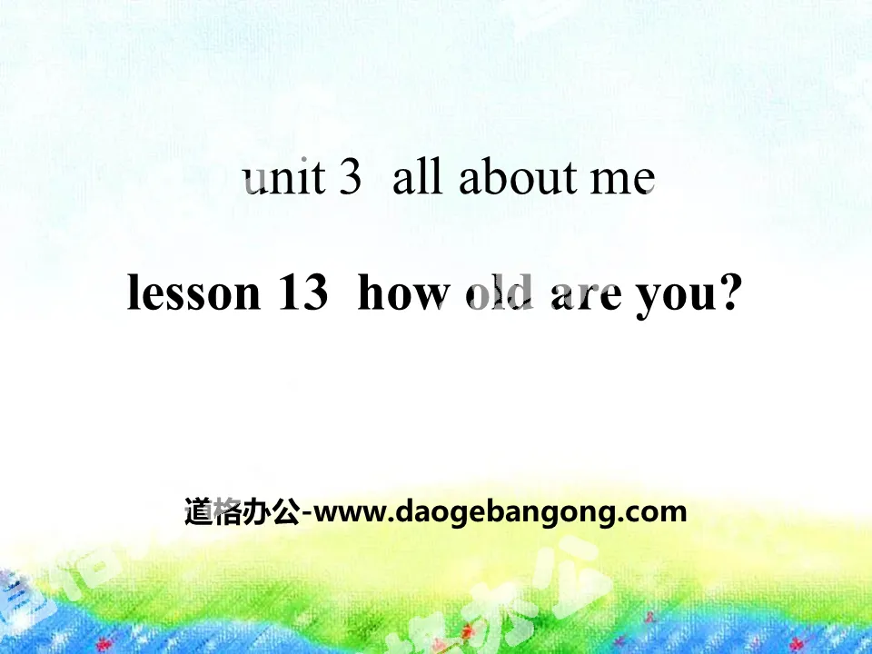 "How Old Are You?" All about Me PPT