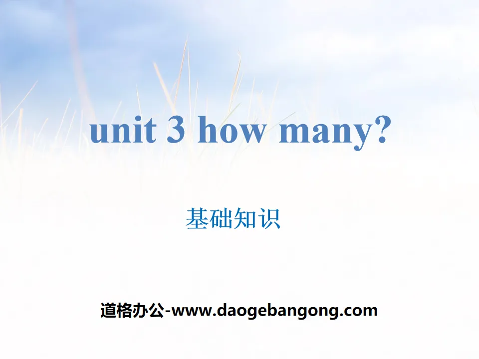 "How many?" Basic knowledge PPT