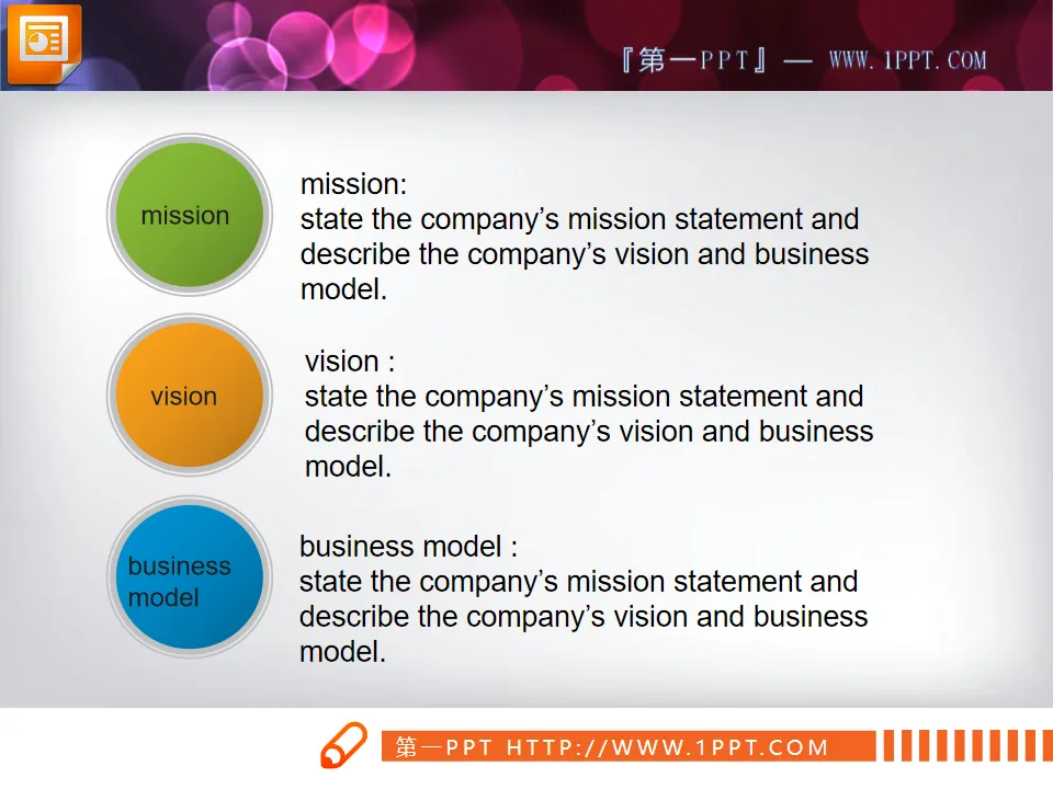 Simple three parallel relationship circular PPT material download