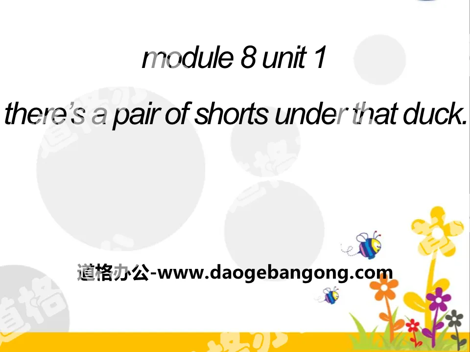 "There's a pair of shorts under that duck" PPT courseware 3