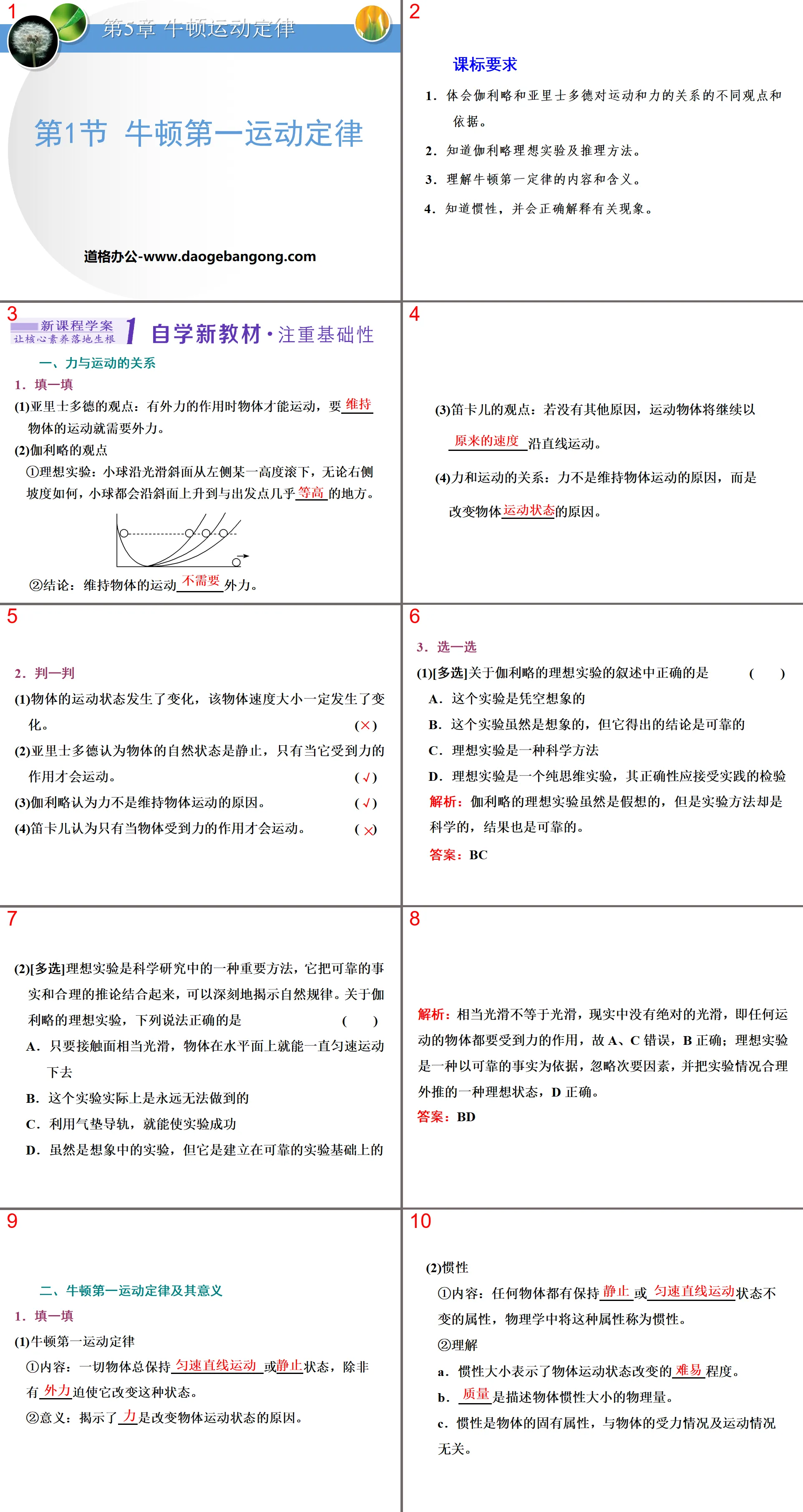 《牛頓第一運動定律》牛頓運動定律PPT課件