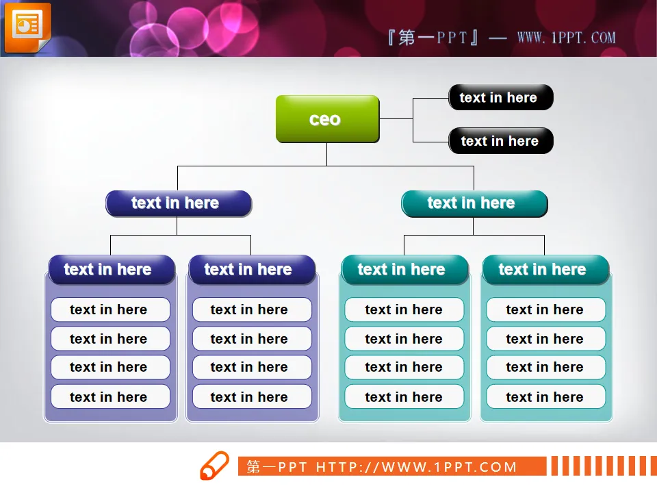 Simple company organization chart PPT chart material