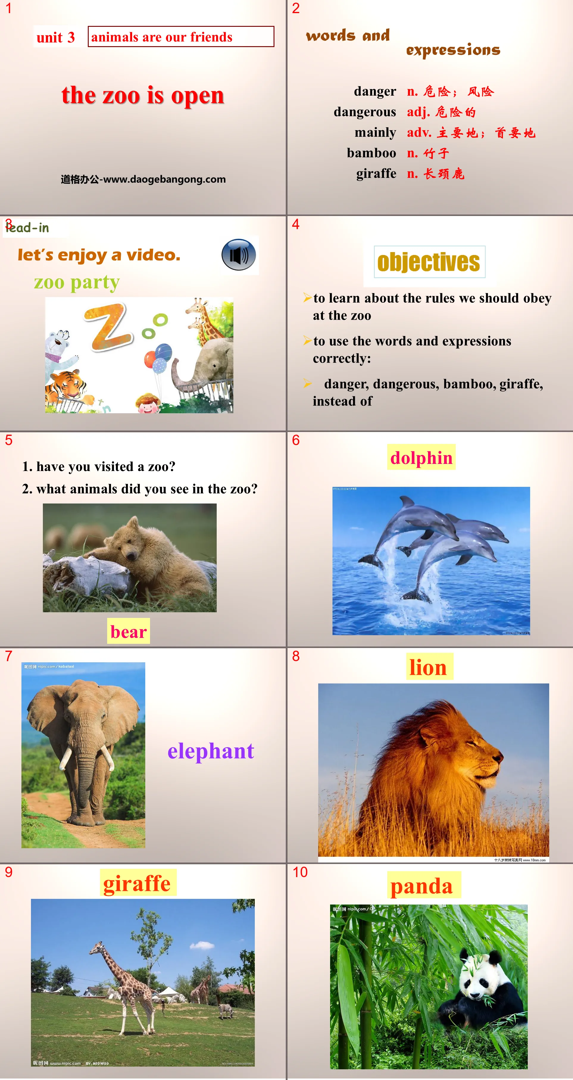 《The Zoo Is Open》Animals Are Our Friends PPT