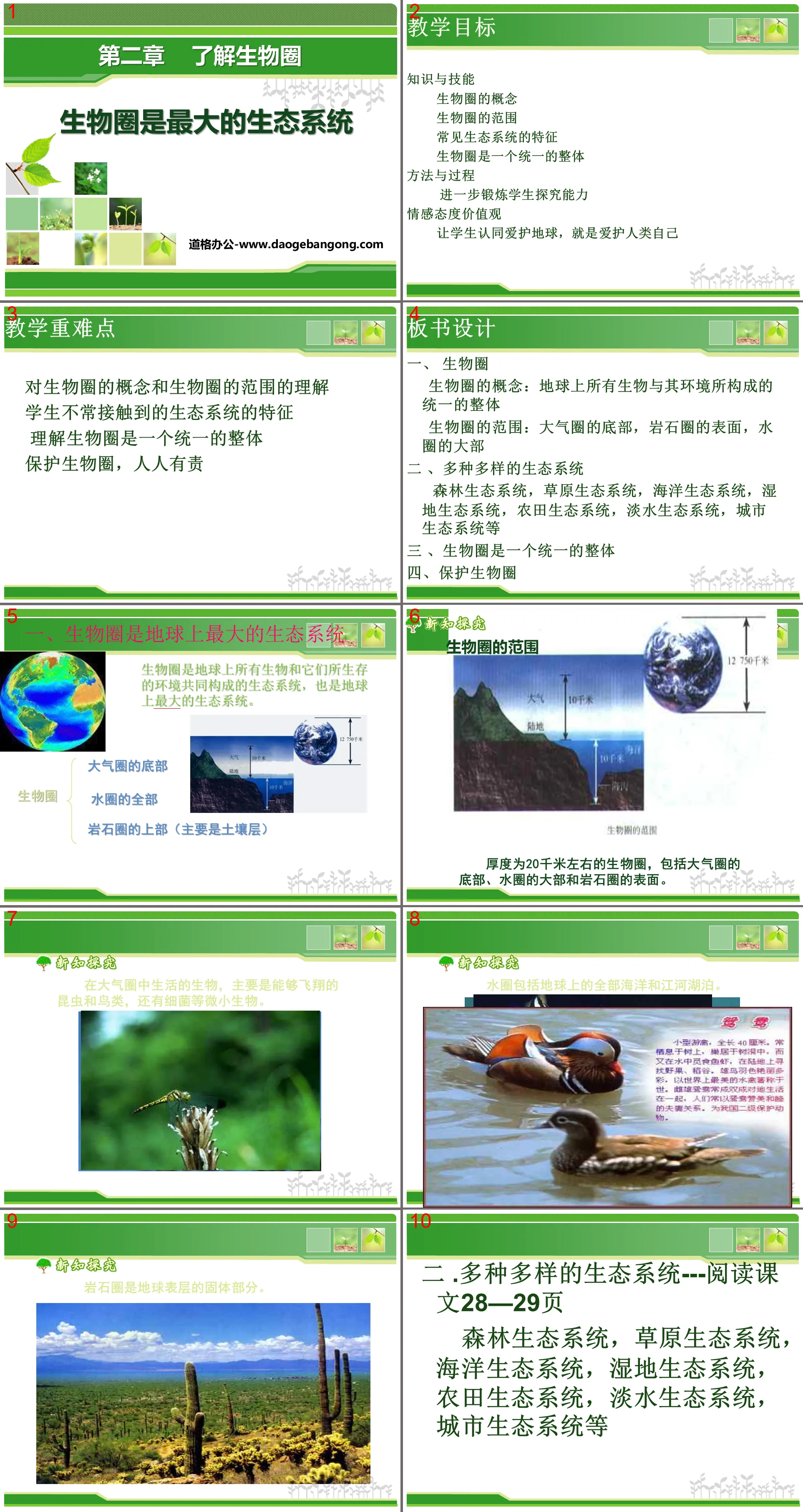 "The Biosphere is the Largest Ecosystem" Understanding the Biosphere PPT Courseware 5