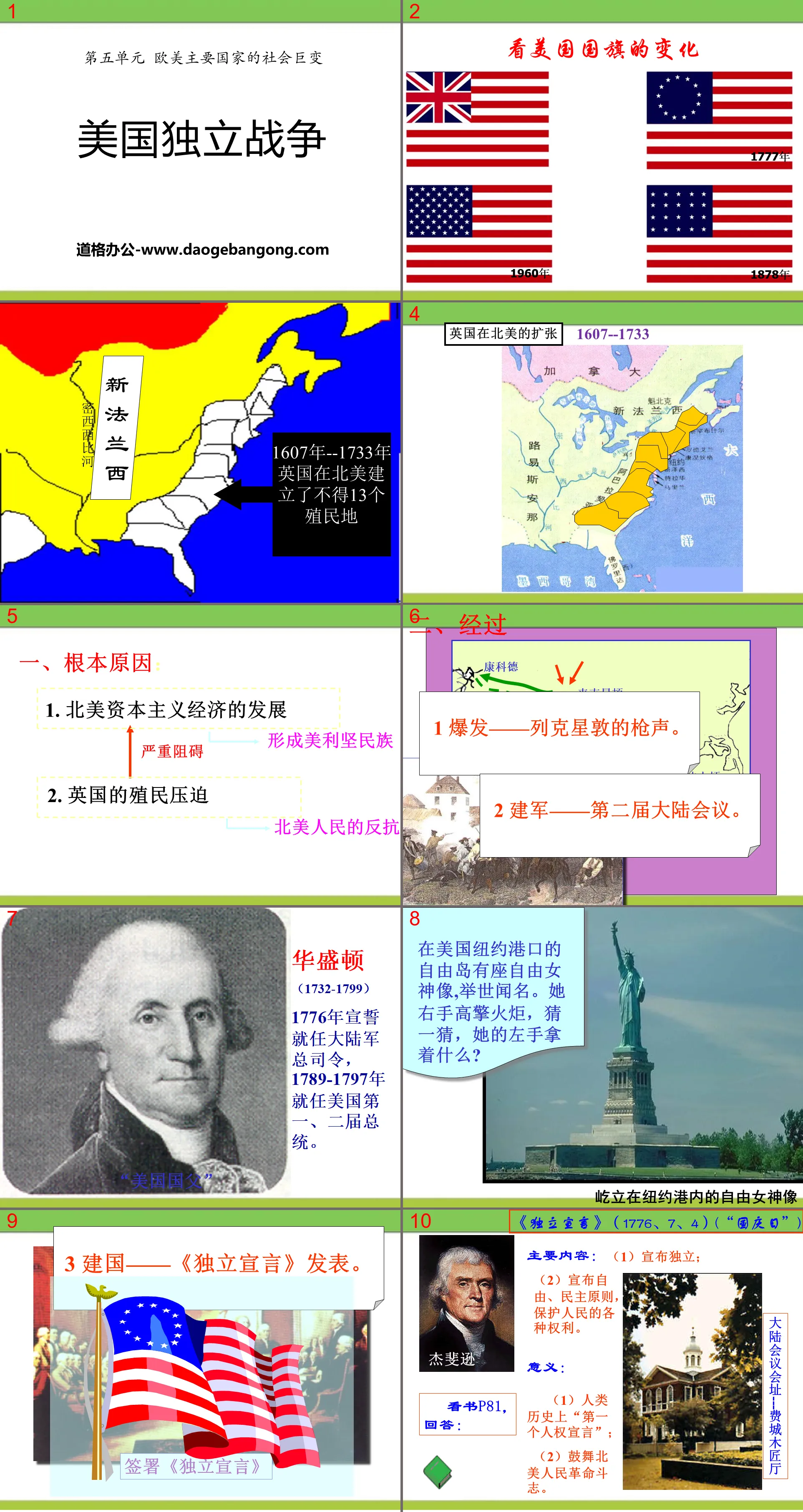 "American War of Independence" Great Social Changes in Major European and American Countries PPT Courseware 5