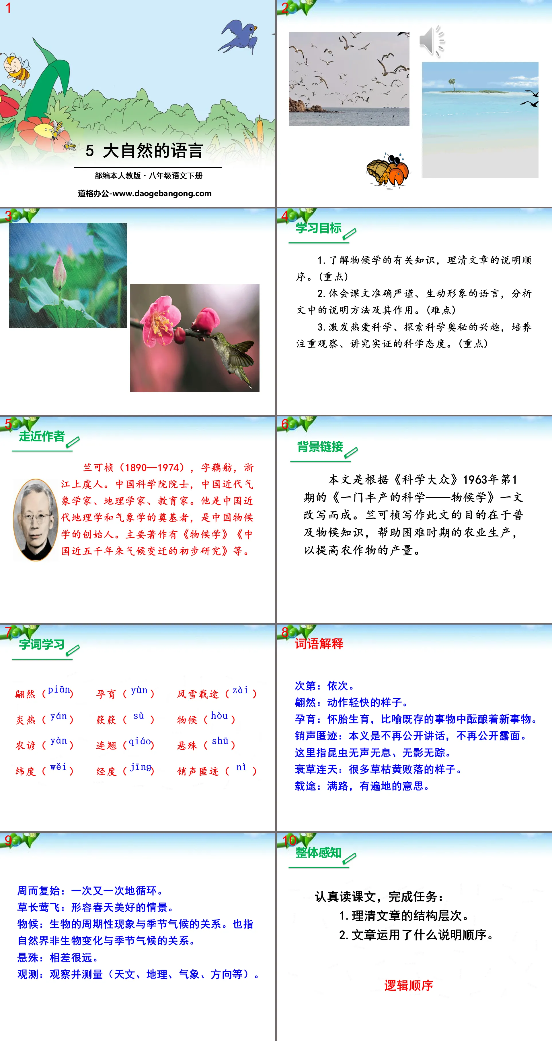 《大自然的语言》PPT