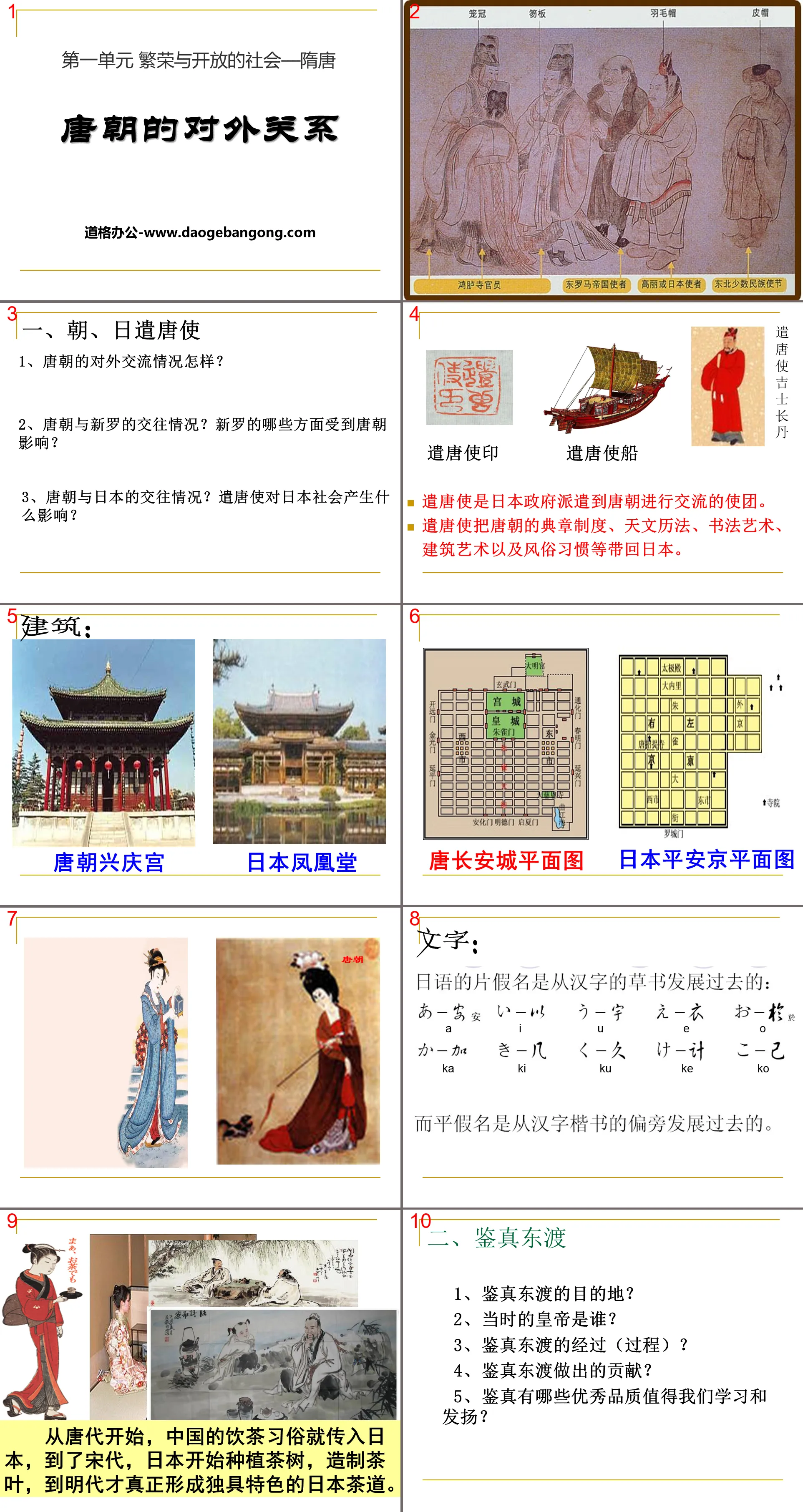 "The Foreign Relations of the Tang Dynasty" Prosperous and Open Society - Sui and Tang Dynasties PPT Courseware 4