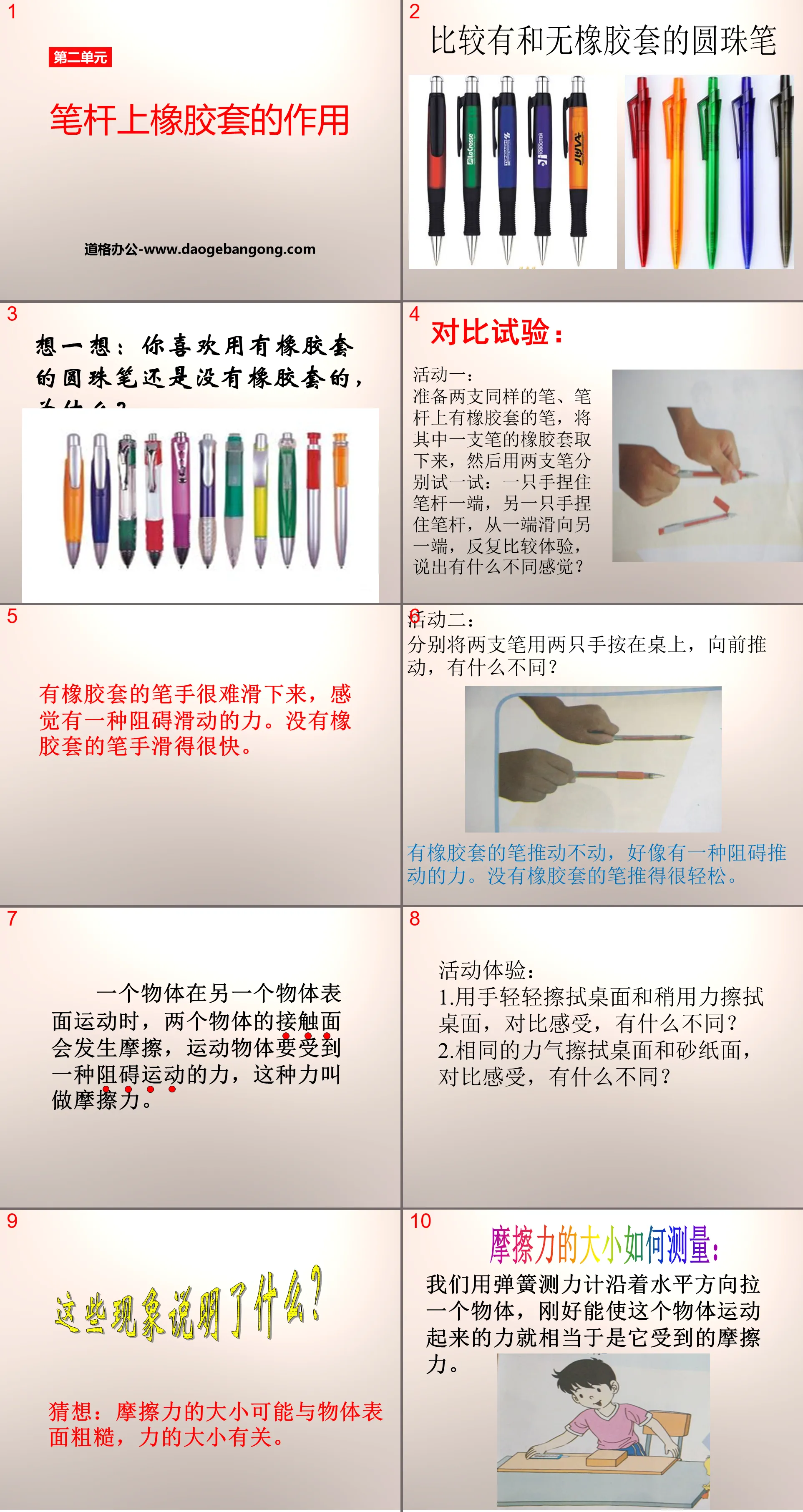 "The Function of the Rubber Cover on the Pen Holder" PPT Courseware 2