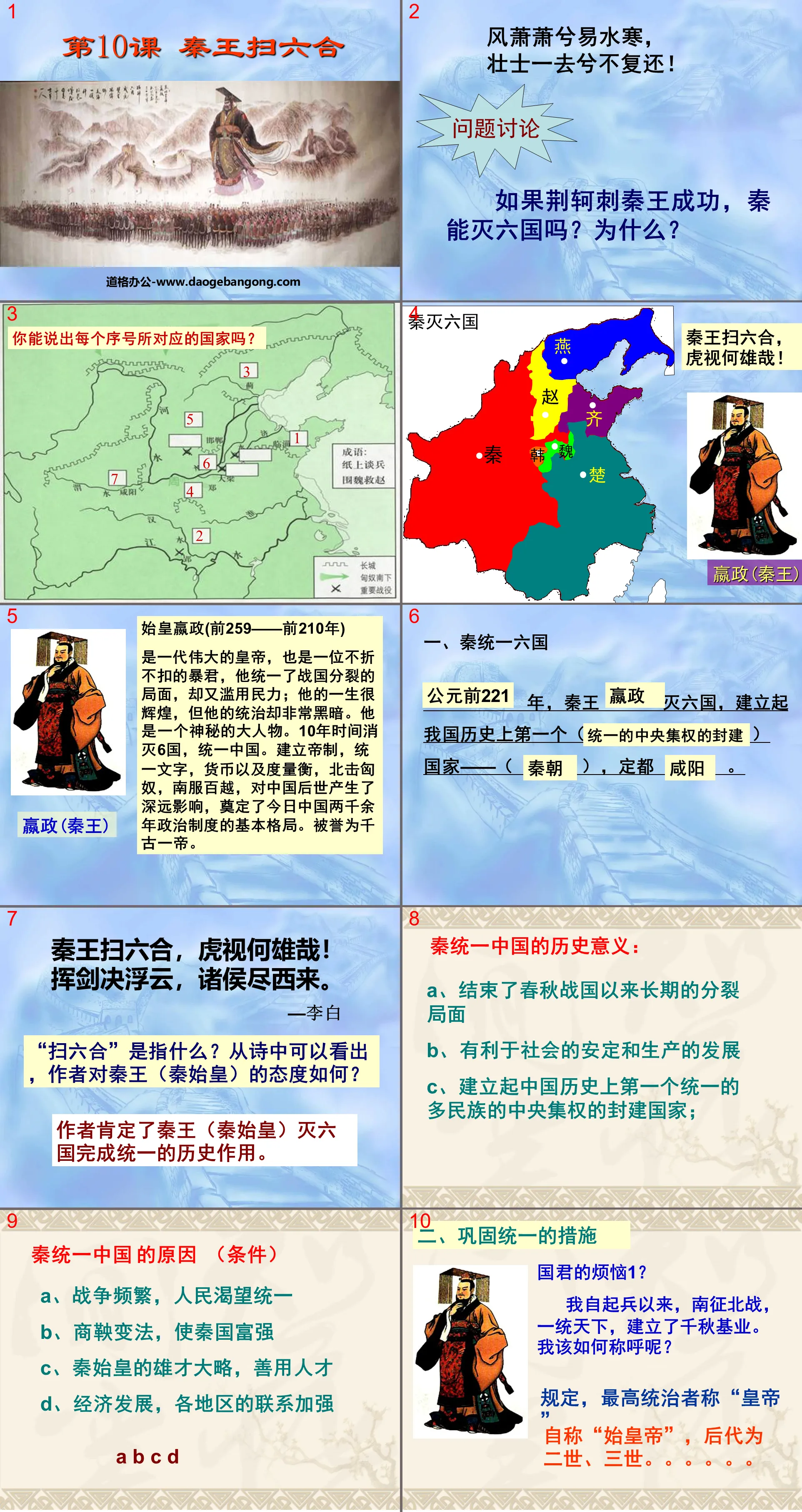 "The King of Qin Conquers Liuhe" The Establishment of a Unified Country PPT Courseware 3