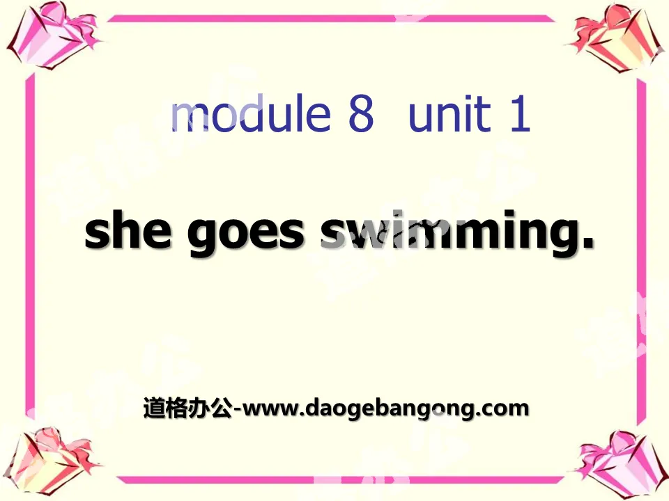 "She goes swimming" PPT courseware 3