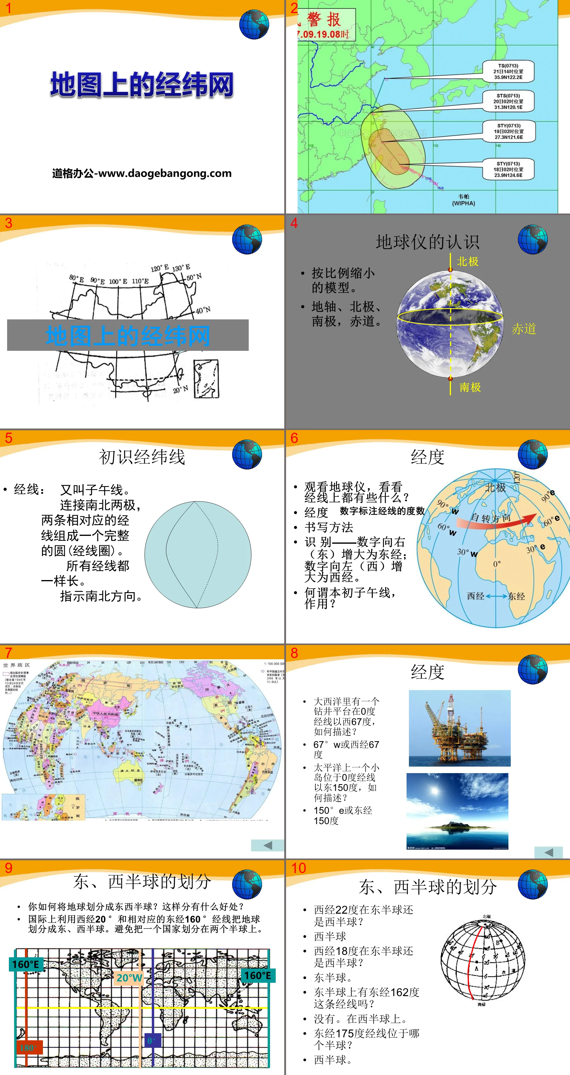 《地图上的经纬网》PPT
