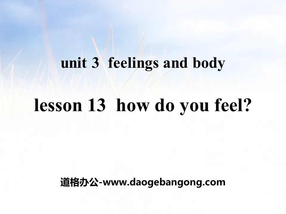 《How Do You Feel?》Feelings and Body PPT教学课件