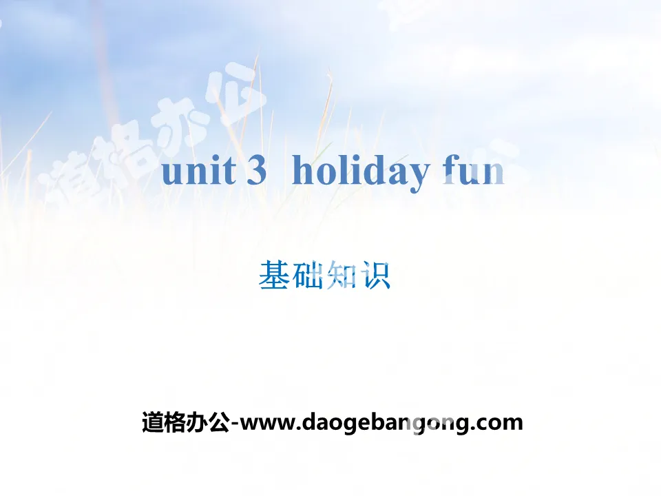 《Holiday fun》基礎知識PPT