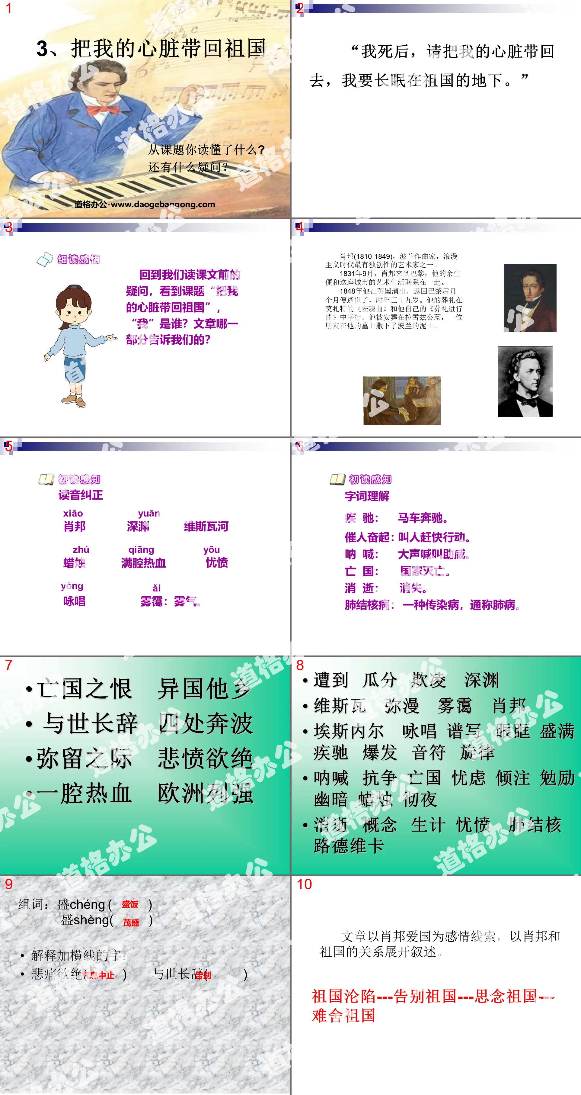 《把我的心脏带回祖国》PPT课件4
