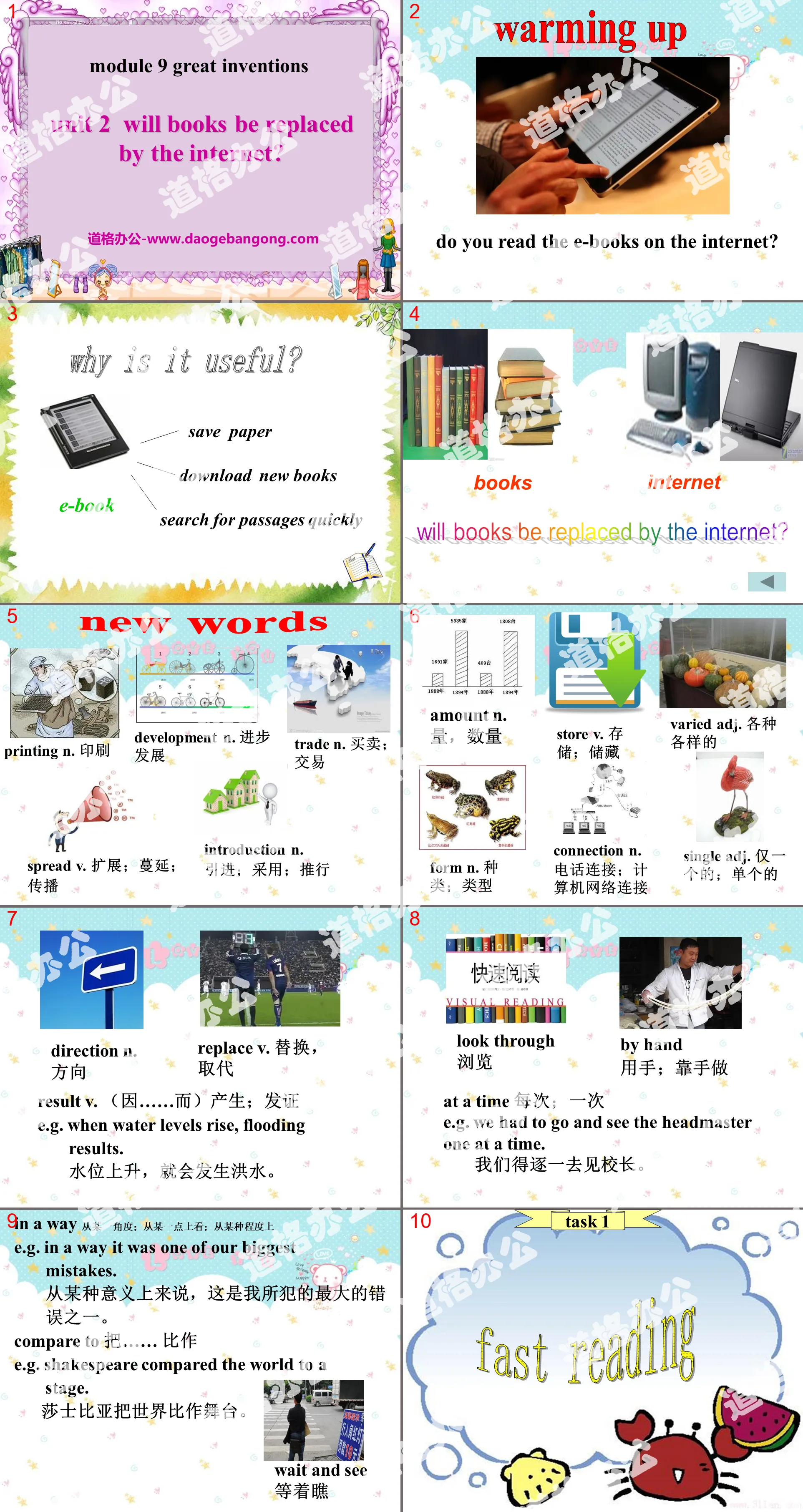 《Will books be replaced by the Internet?》Great inventions PPT课件
