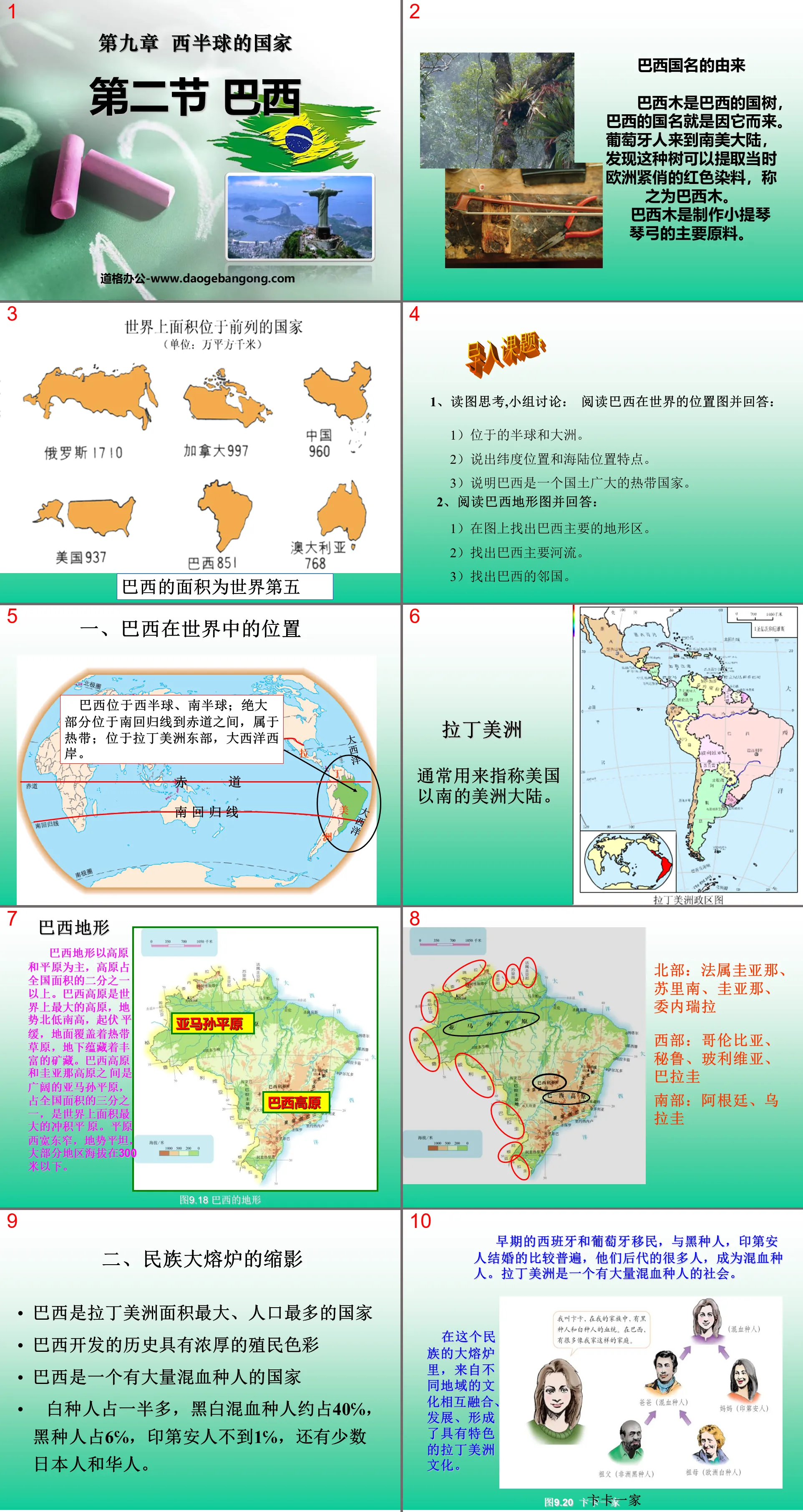 《巴西》西半球的國家PPT課程2