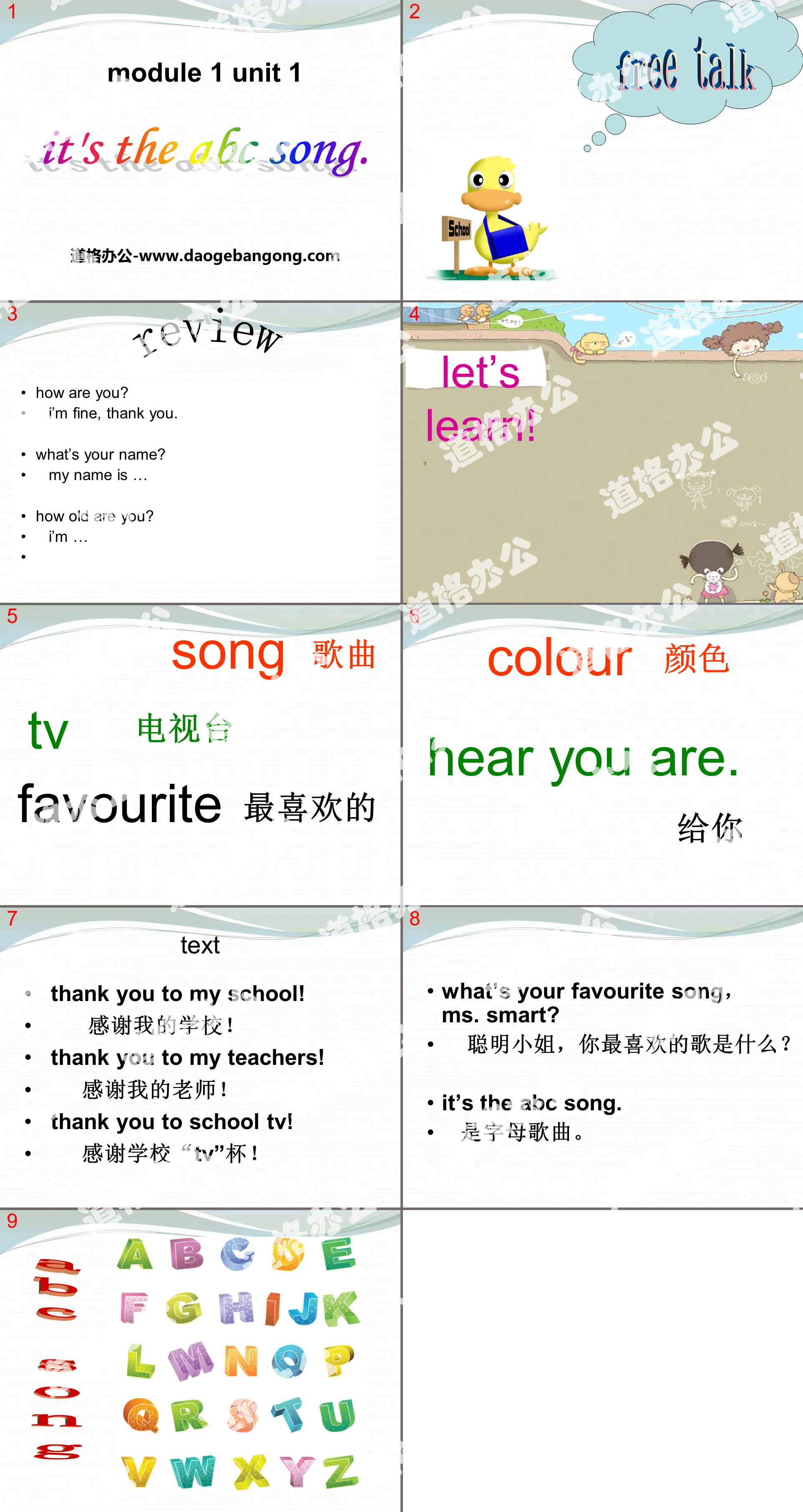 "It's the ABC song" PPT courseware 3