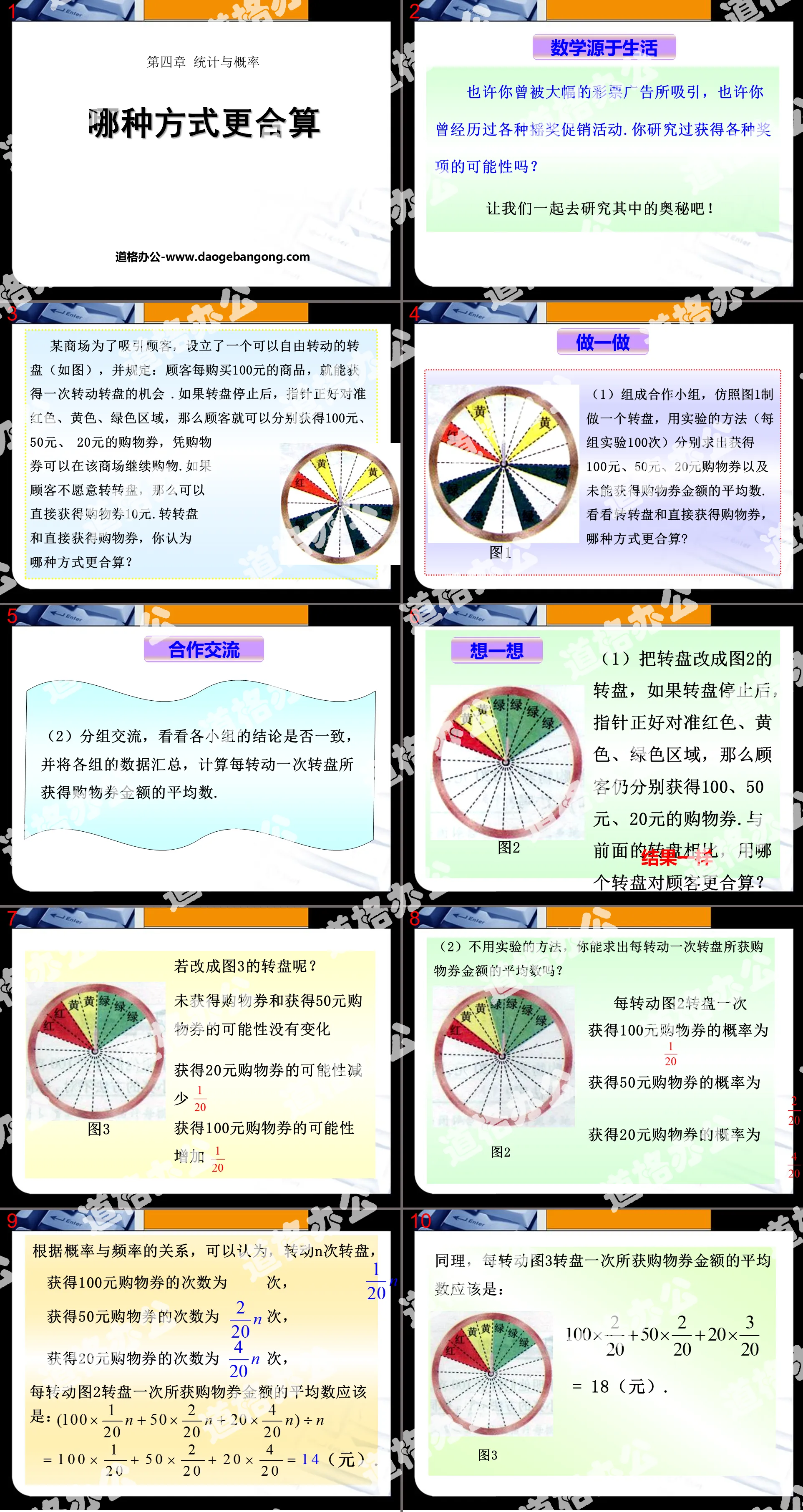 《哪种方式更合算》统计与概率PPT课件
