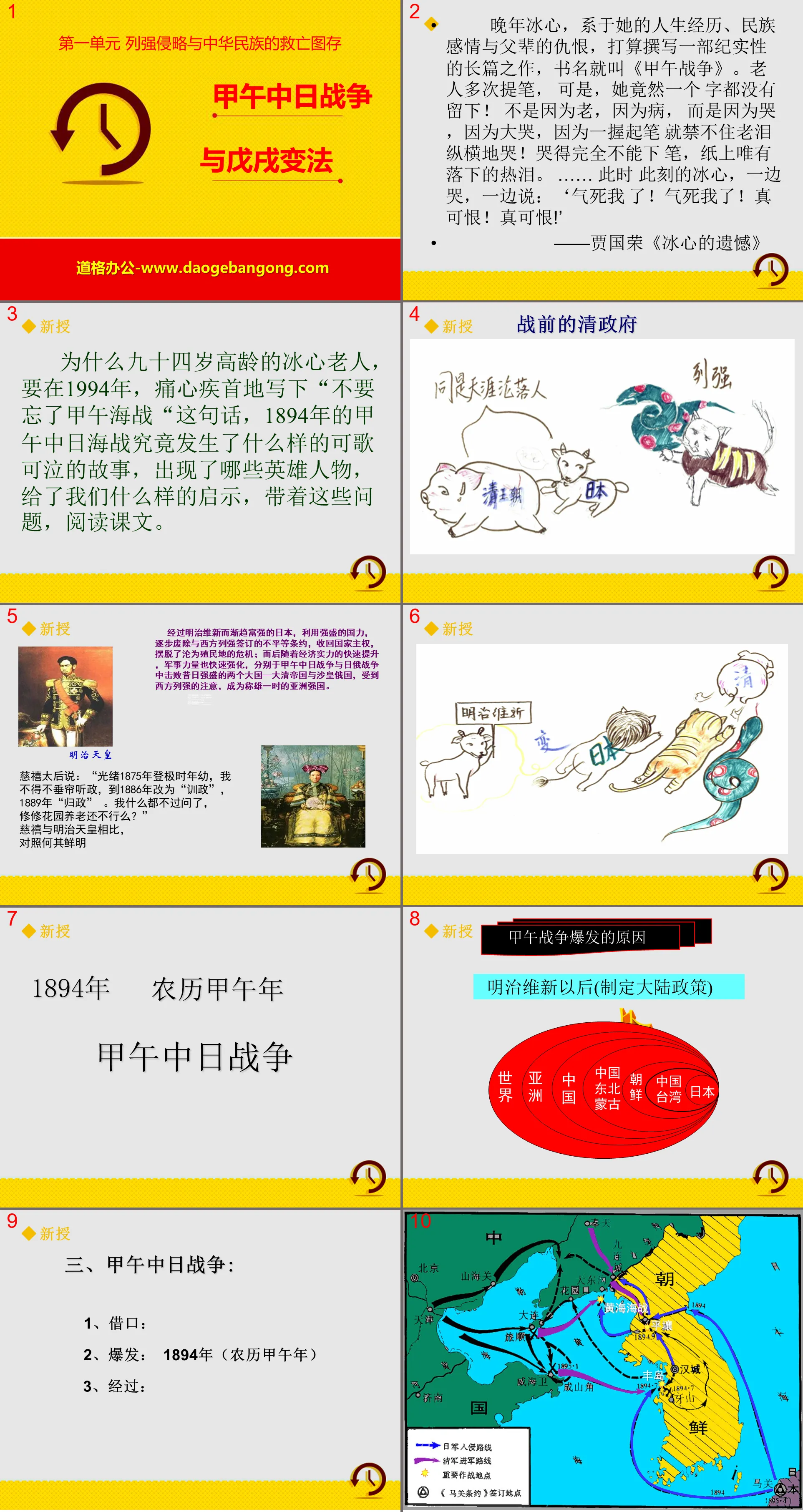 "The Sino-Japanese War of 1898-1898 and the Reform Movement of 1898" The invasion of foreign powers and the survival of the Chinese nation PPT courseware 3